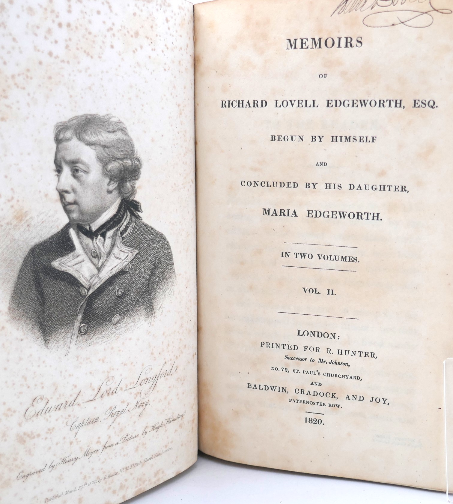 Memoirs of Richard Lovell Edgeworth. Two Volumes (1820) - Image 3