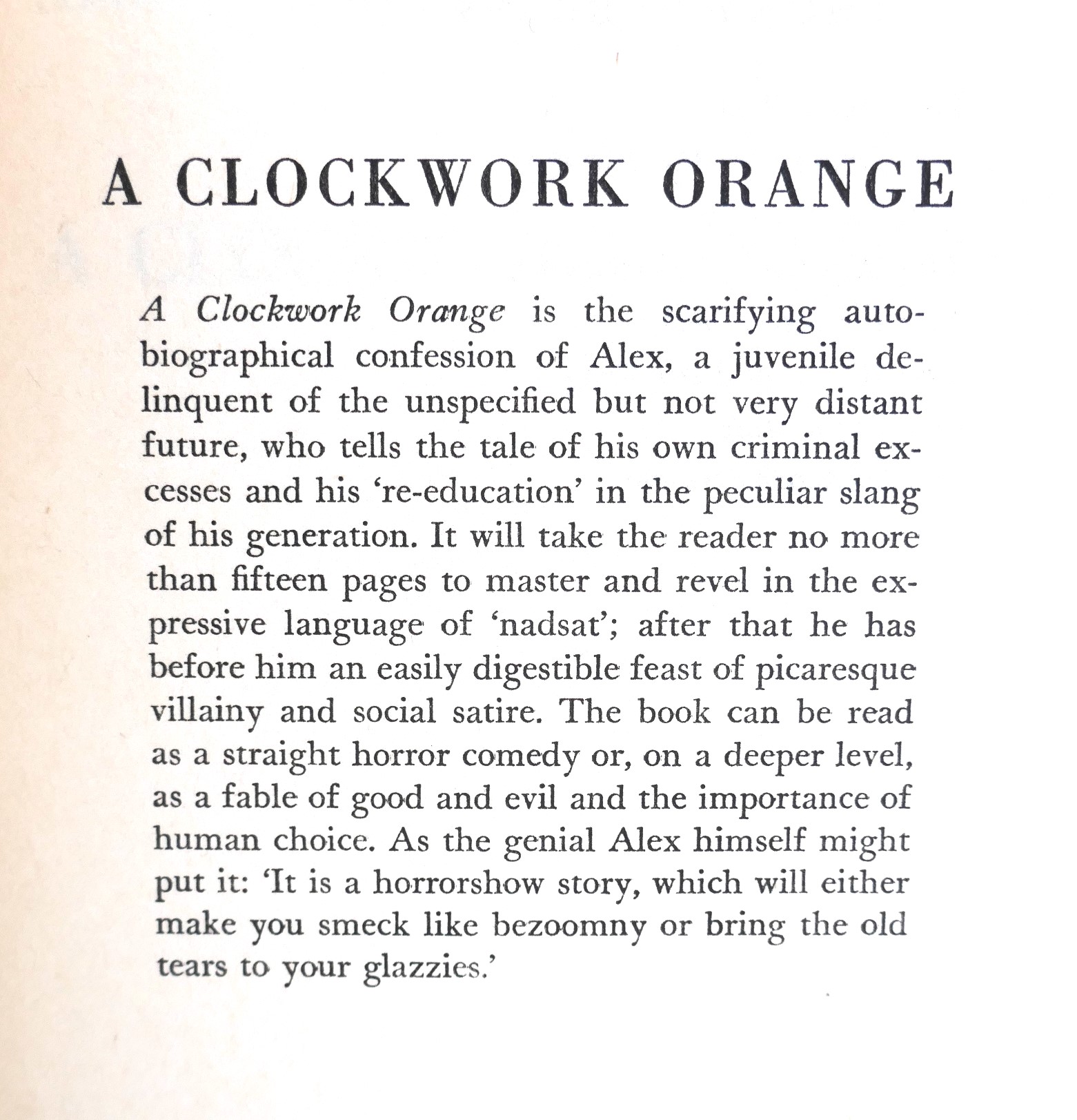 A Clockwork Orange. First Edition (1962) - Image 4