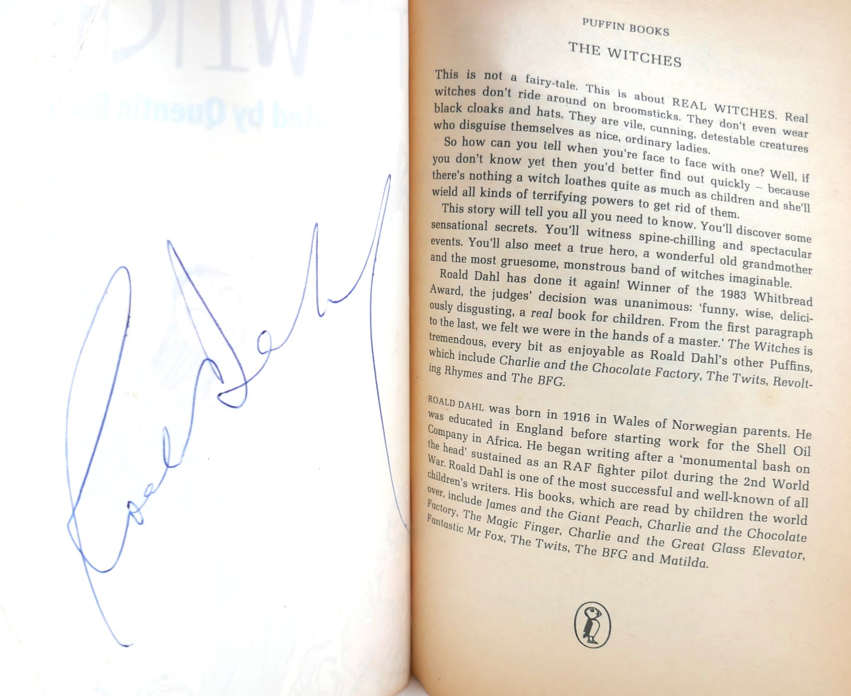 The Witches. Illustrated by Quentin Blake. Signed by the Author (1985) - Image 3