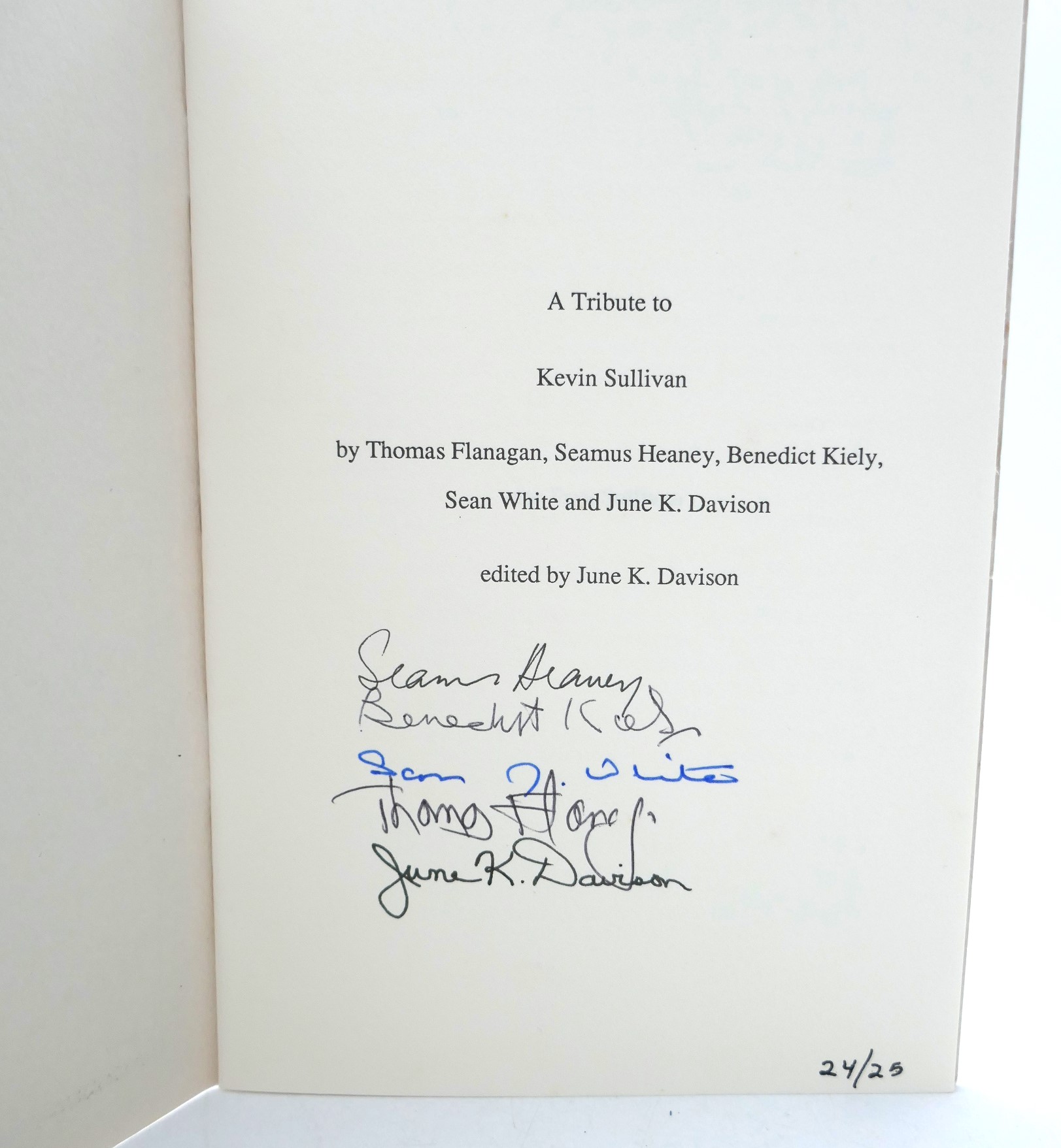 A Tribute to Kevin Sullivan. Limited Signed Edition (1991) - Image 2