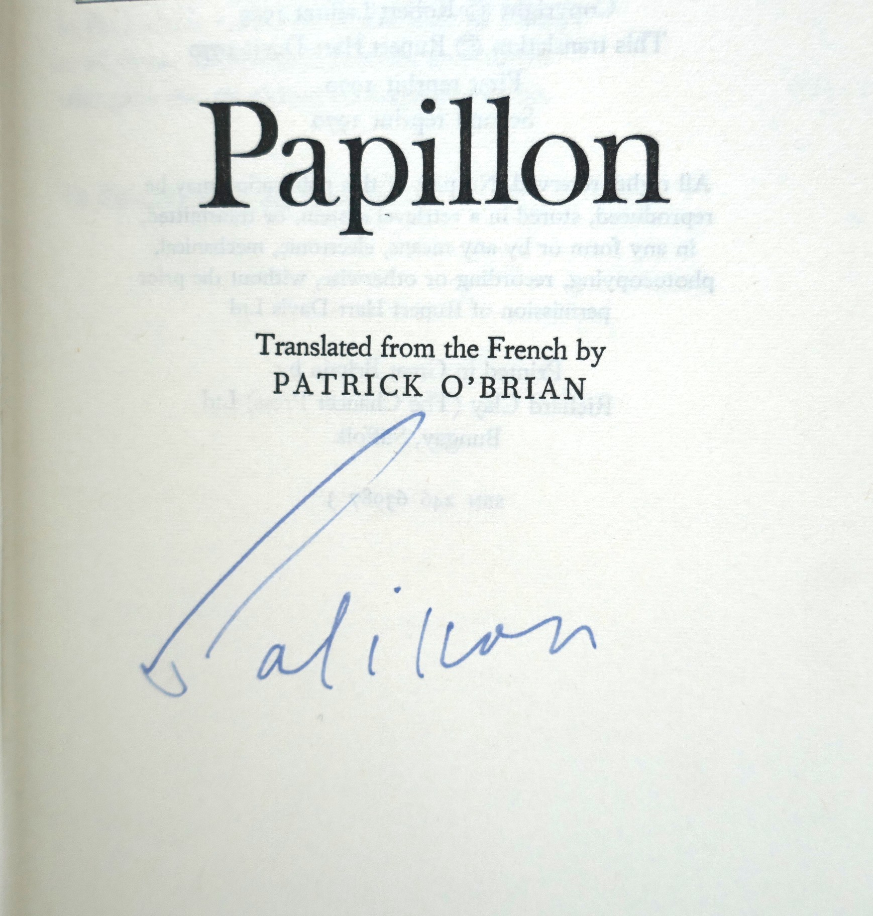 Papillon. Signed by the Author (1970) - Image 3