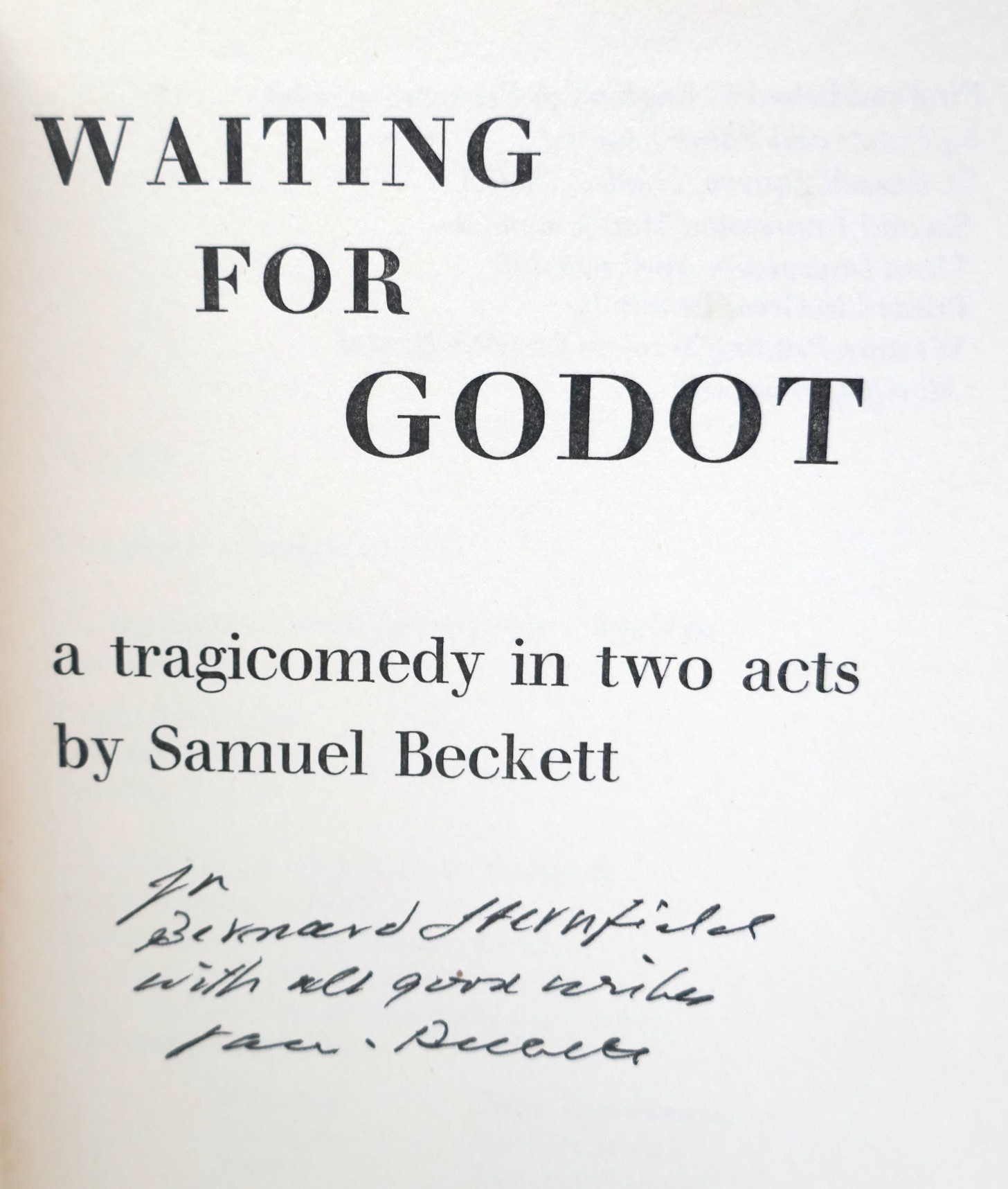 Waiting for Godot. Inscribed by the Author (1957) - Image 5