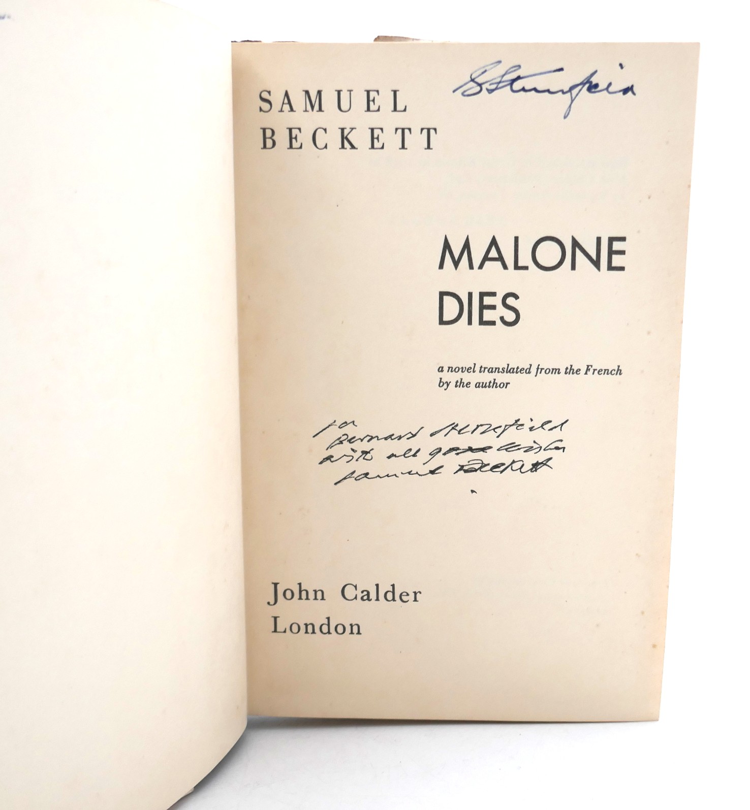 Malone Dies. Inscribed by the Author (1958) - Image 3