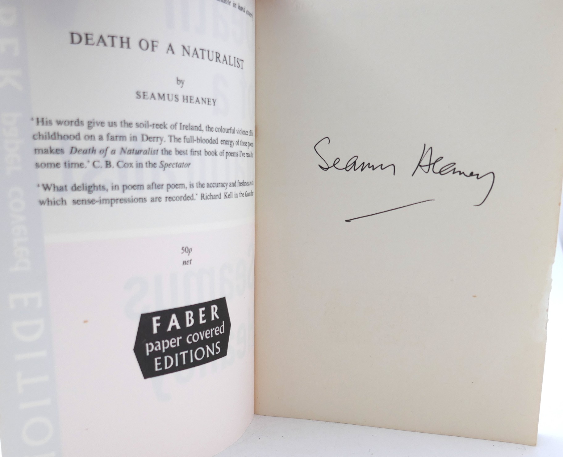 Death of a Naturalist. Signed Copy (1975) - Image 2