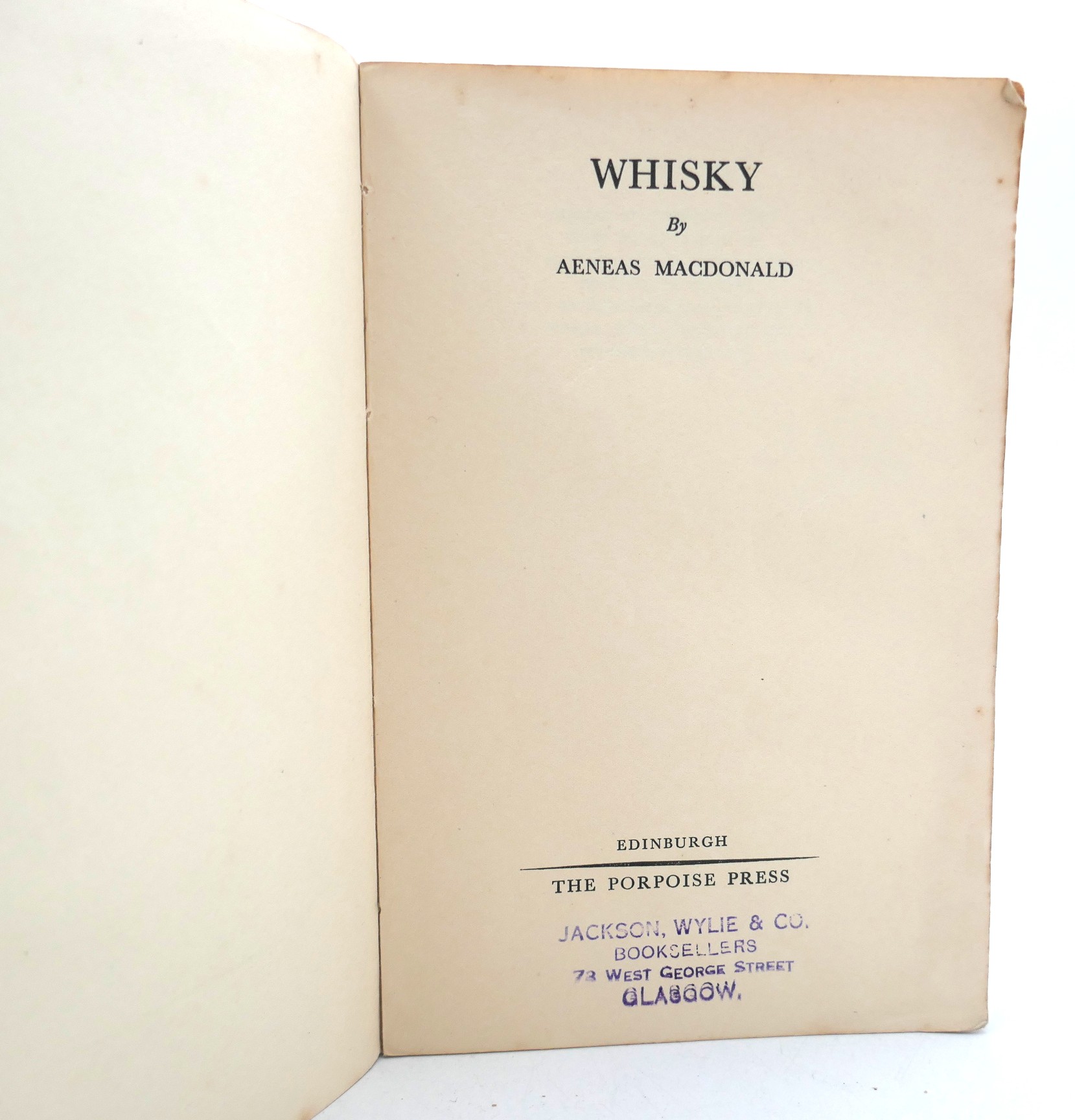 Whisky. Proof Copy of Scarce First Edition (1930) - Image 2