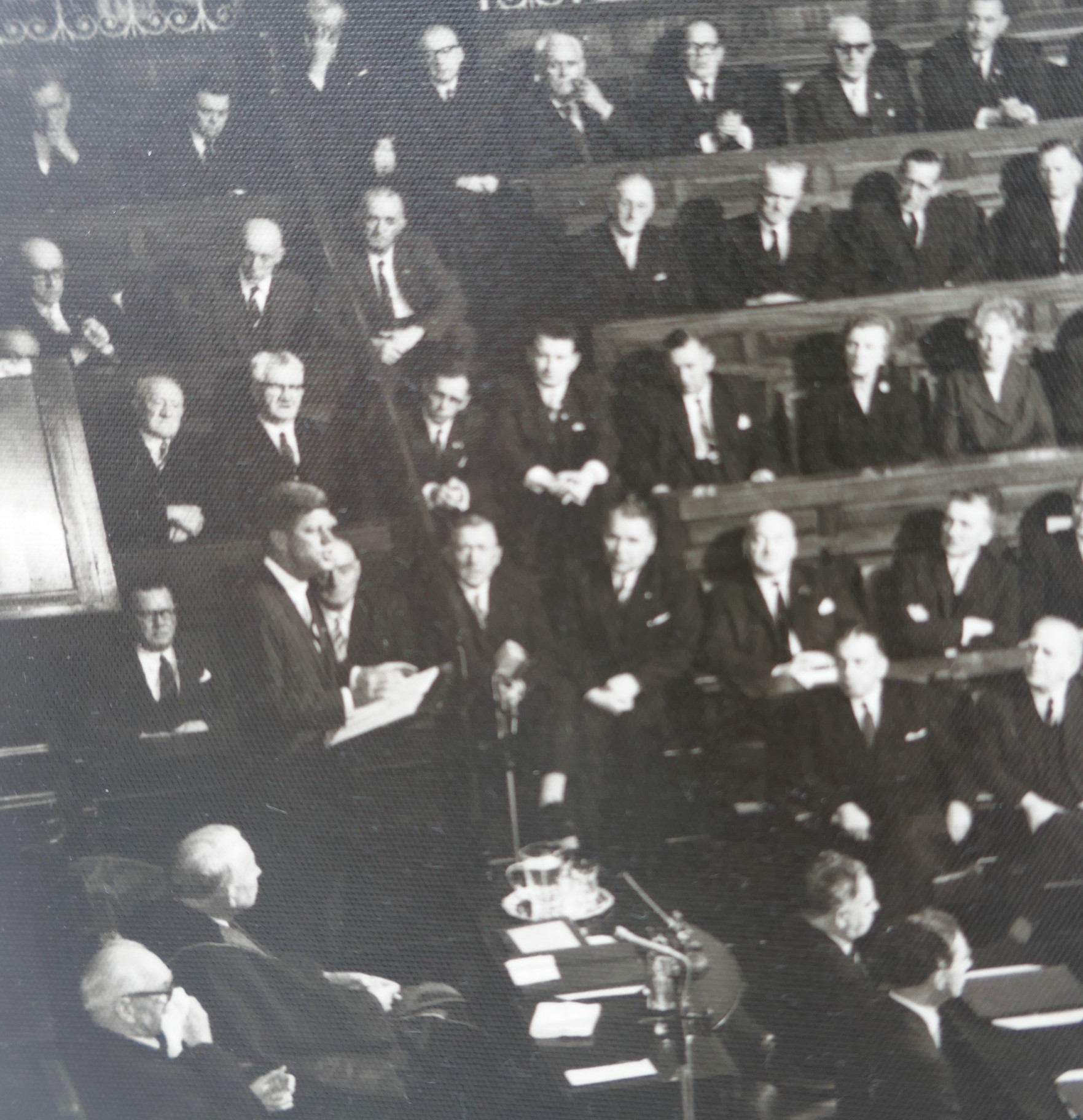 Press Photograph of President Kennedy Addressing Dáil Éireann (1963) - Image 2