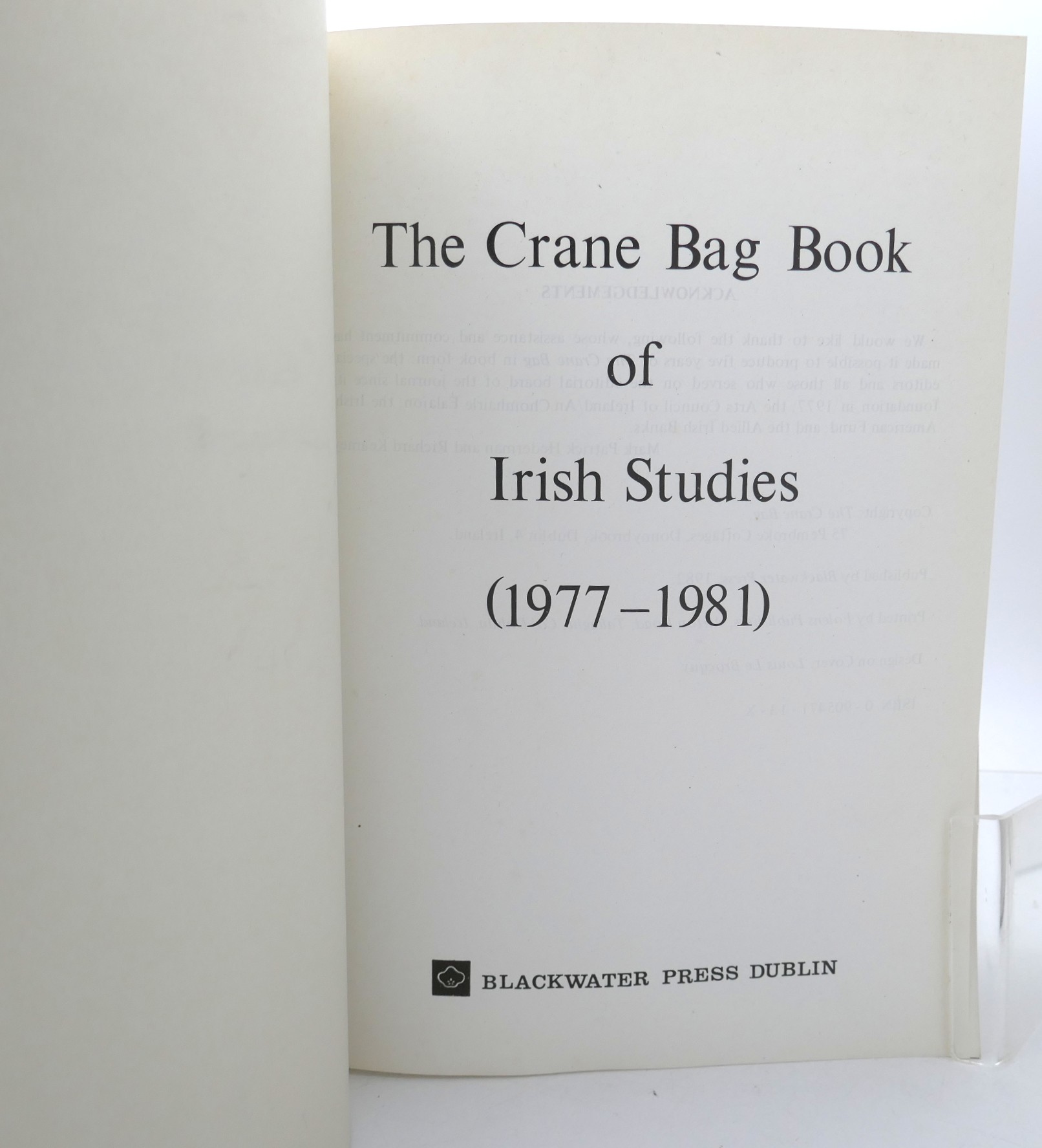 The Crane Bag. Book of Irish Studies (1977-1985) - Image 2
