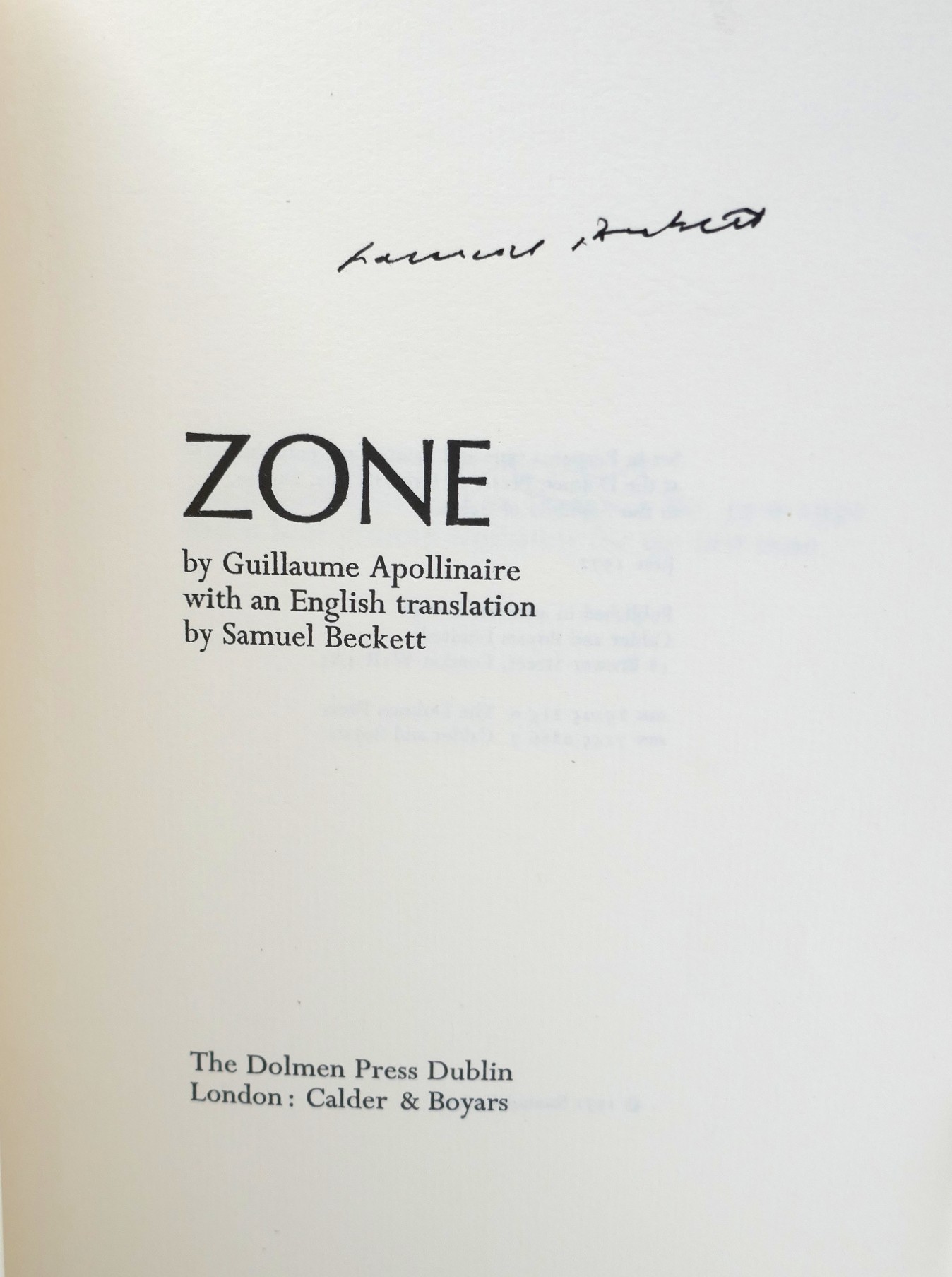 Zone. Translation by Samuel Beckett (1972) - Image 3