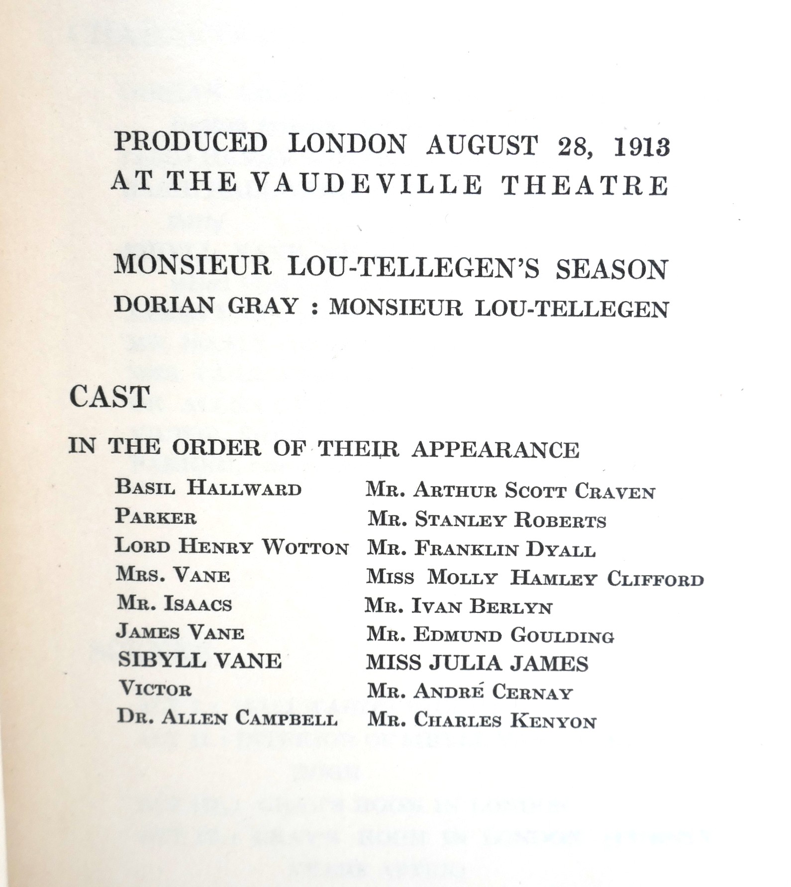 The Picture of Dorian Gray. A Play (1913) - Image 3