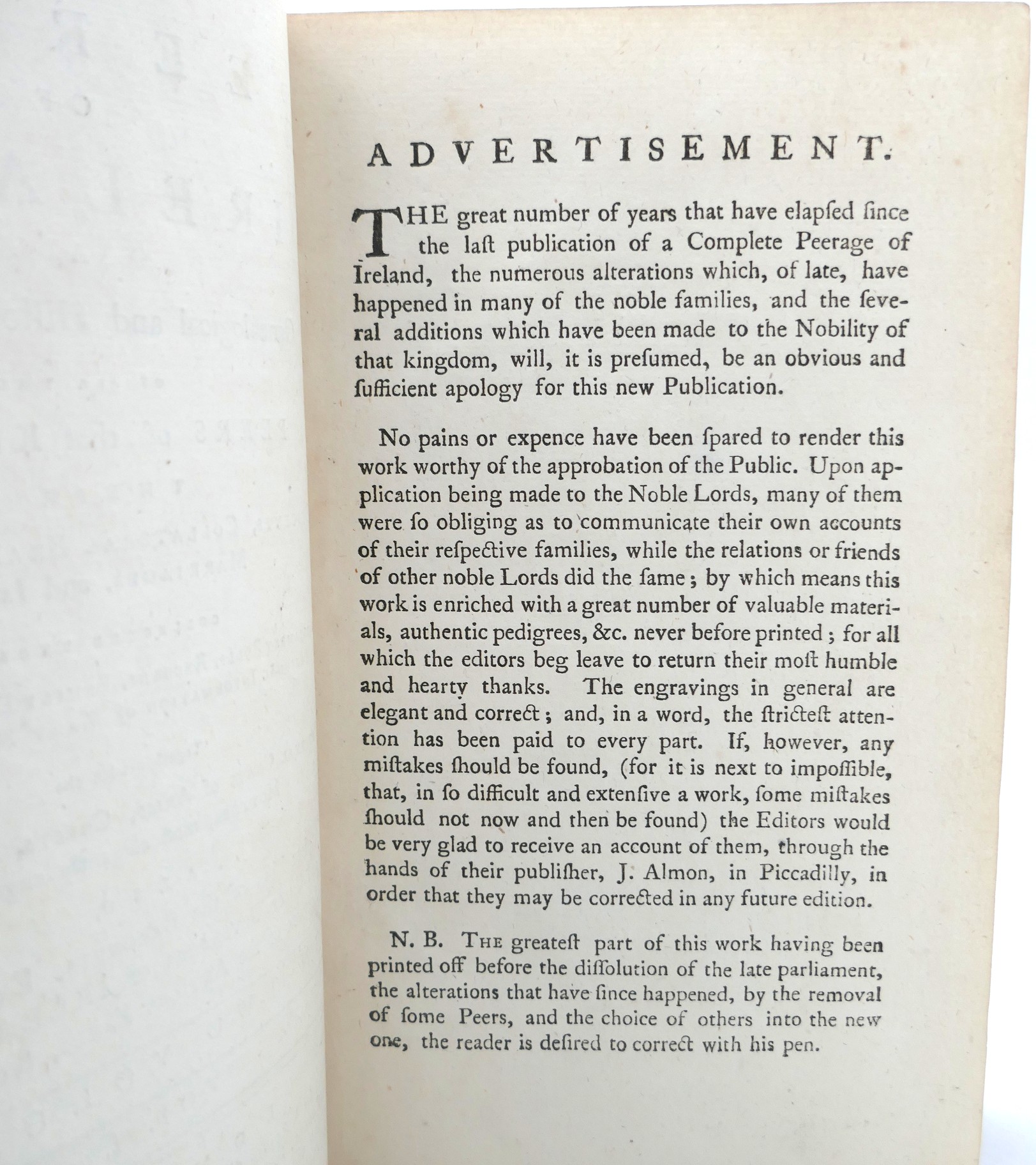 The Peerage of Ireland. Two Volumes (1768) - Image 5
