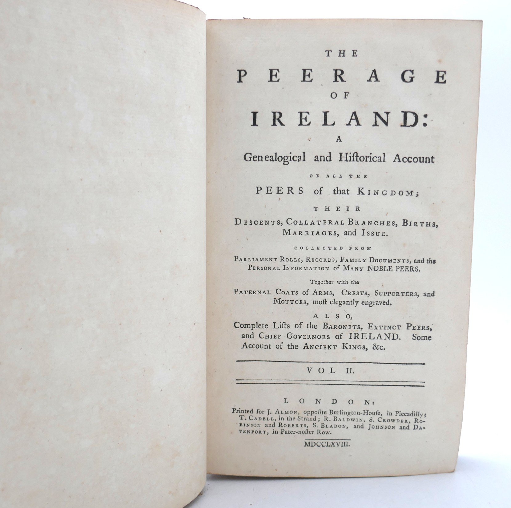 The Peerage of Ireland. Two Volumes (1768) - Image 9