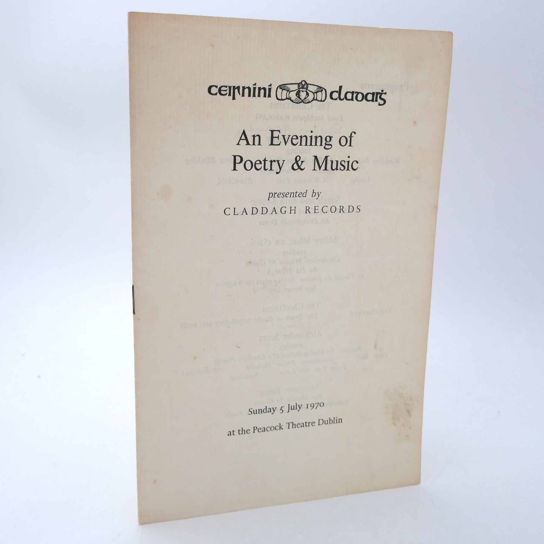 An Evening of Poetry and Music. Presented by Claddagh Records (1970)