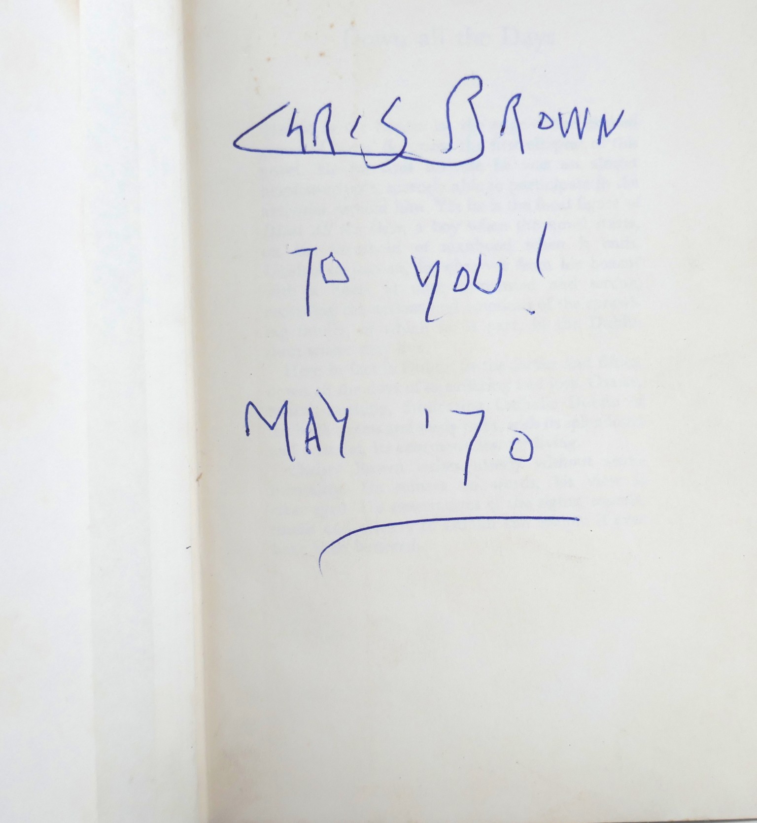 Down All The Days. Signed by the Author (1970) - Image 3