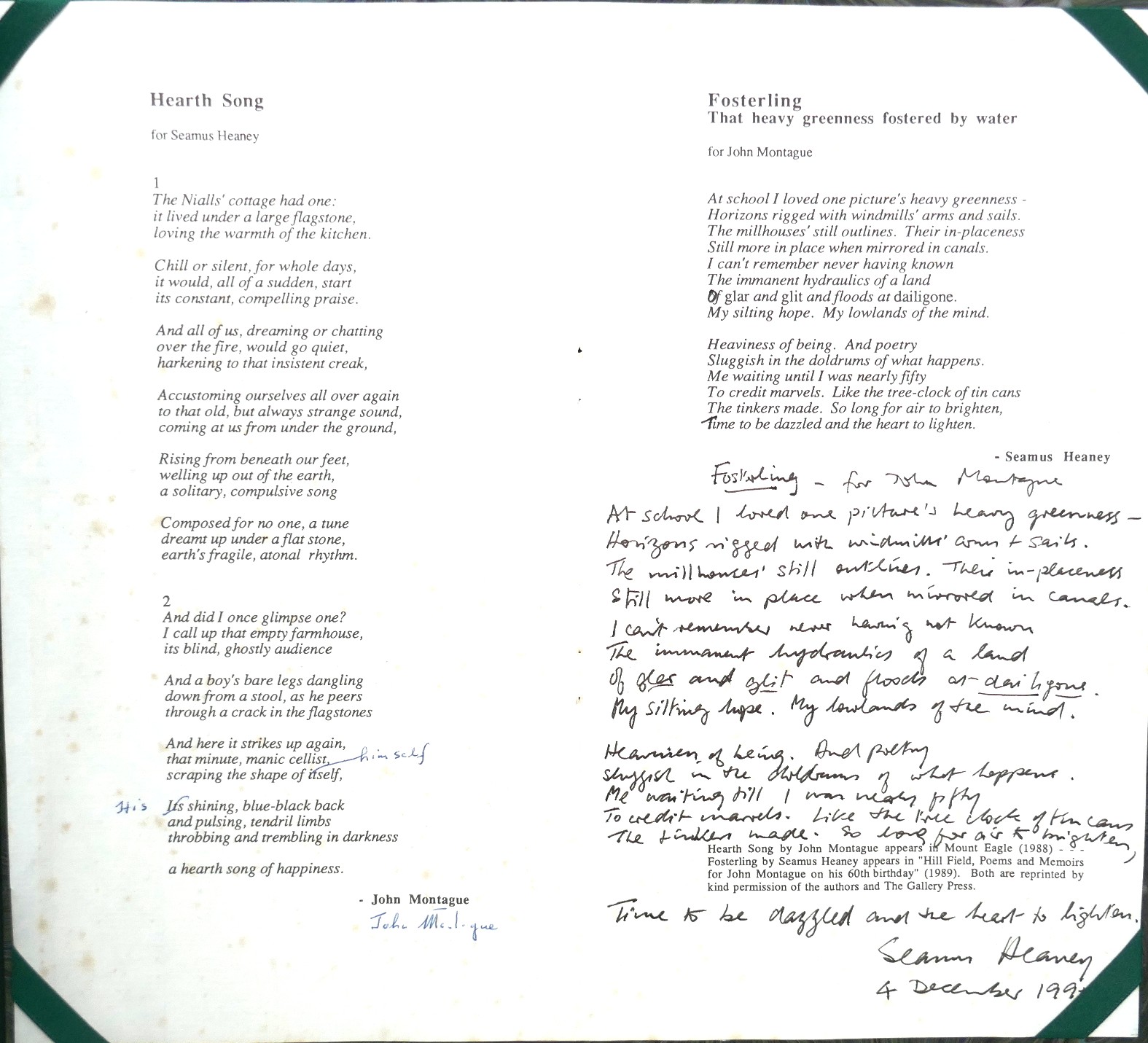 Poetry Ireland: Seamus Heaney & John Montague (1989) - Image 5