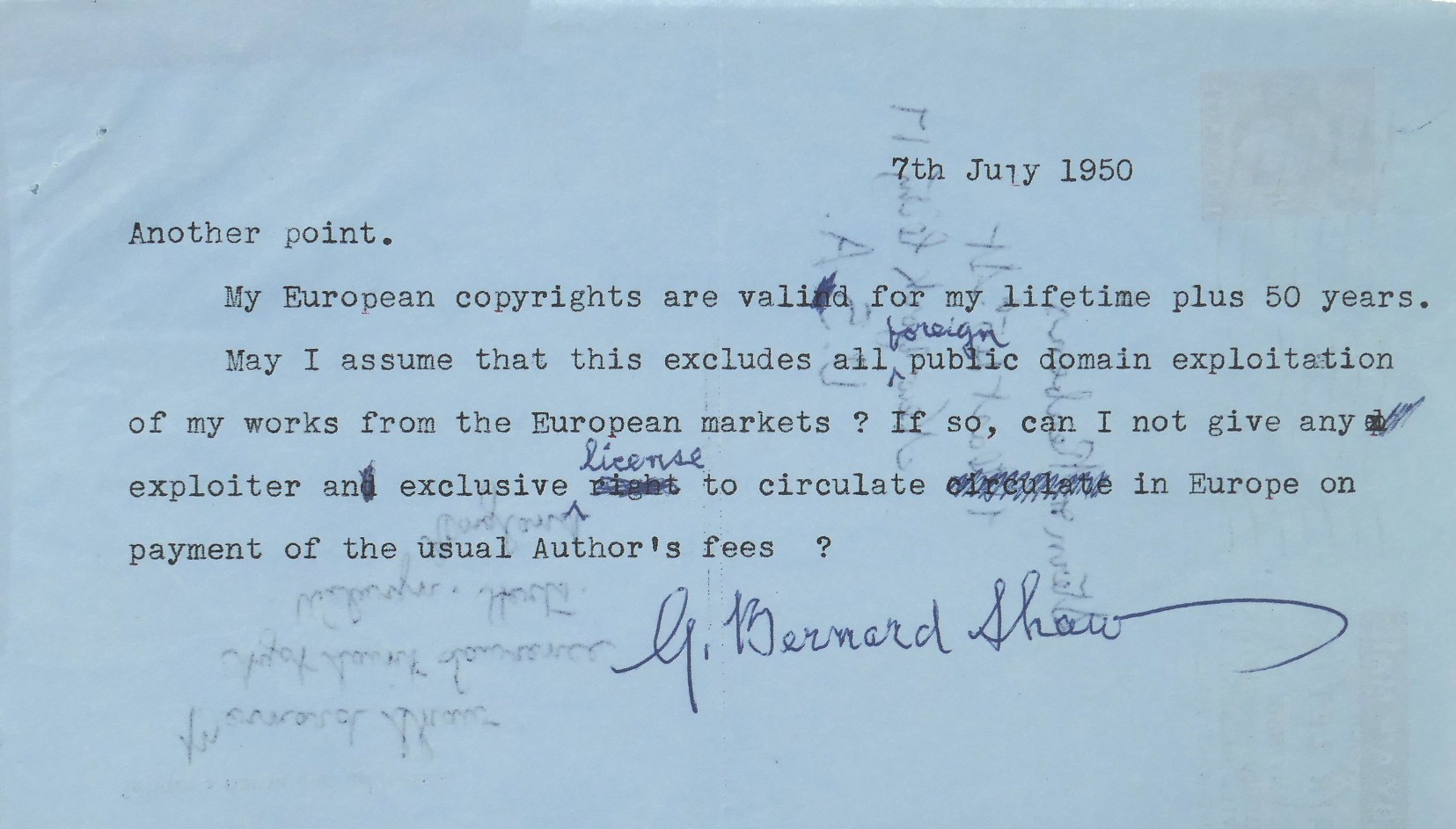 George Bernard Shaw Autographed Letter (1950) - Image 2