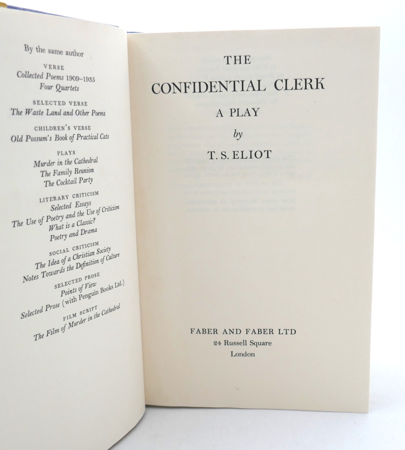 The Confidential Clerk. A Play (1954) - Image 4