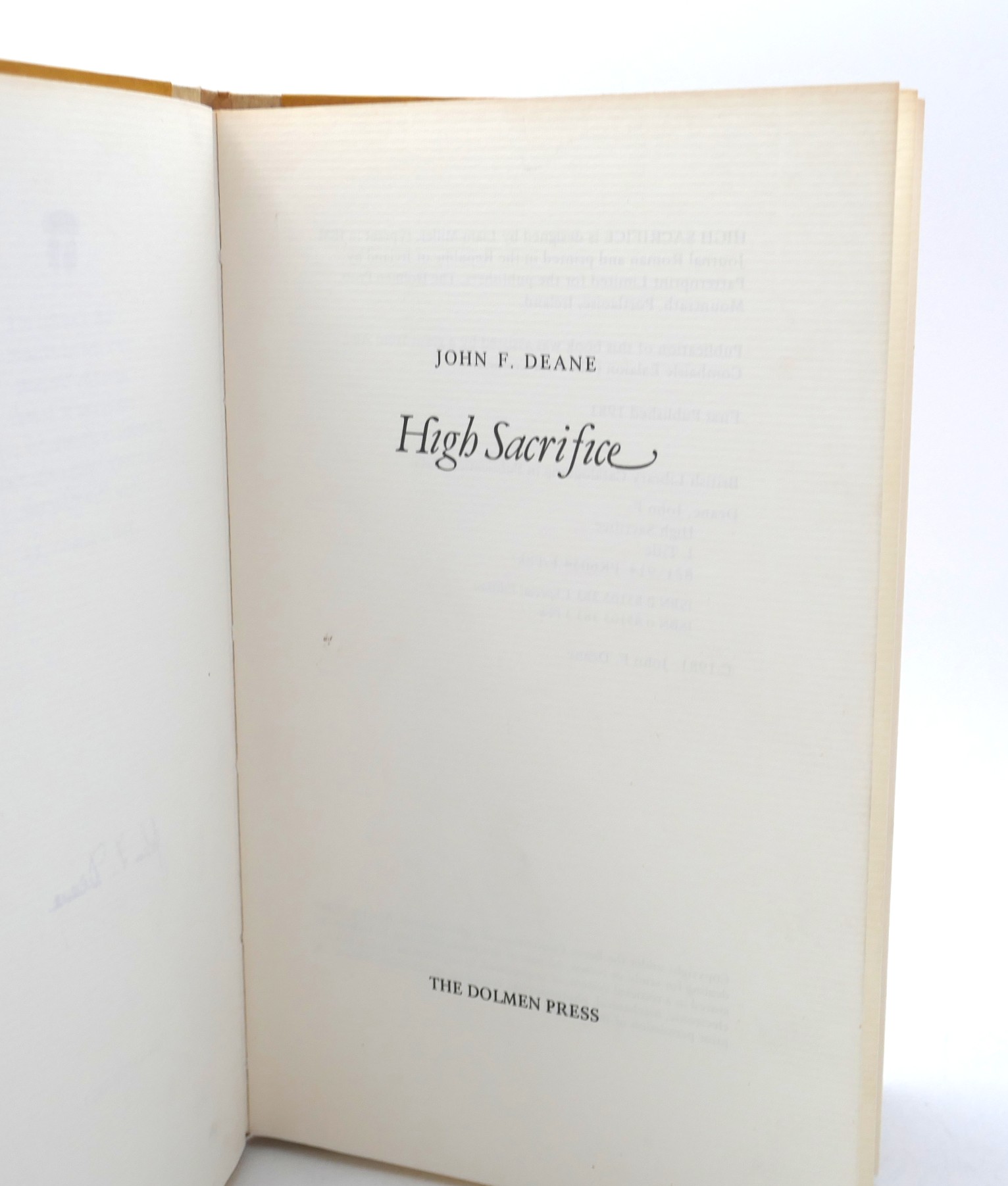 High Sacrifice. Limited Signed Edition (1981) - Image 4