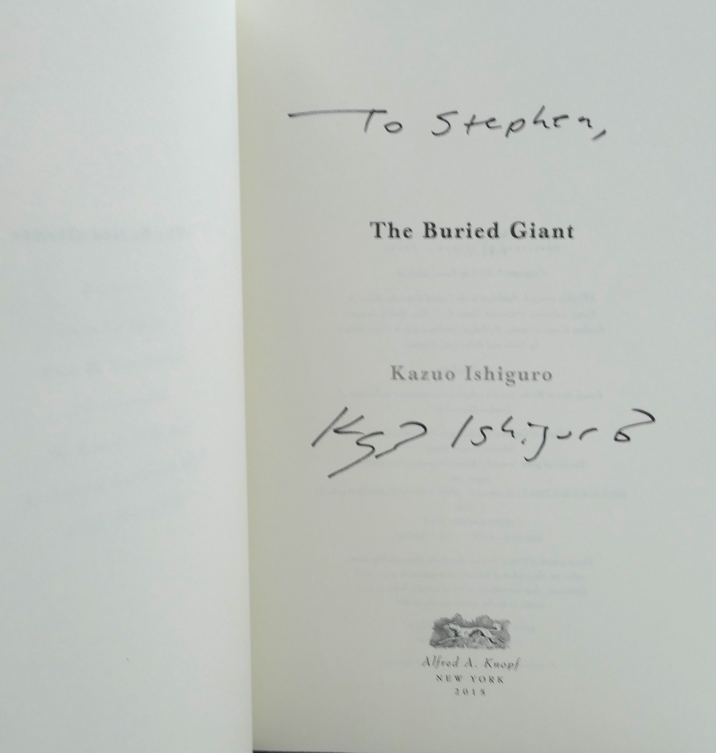 The Buried Giant. Inscribed by the Author (2015) - Image 2