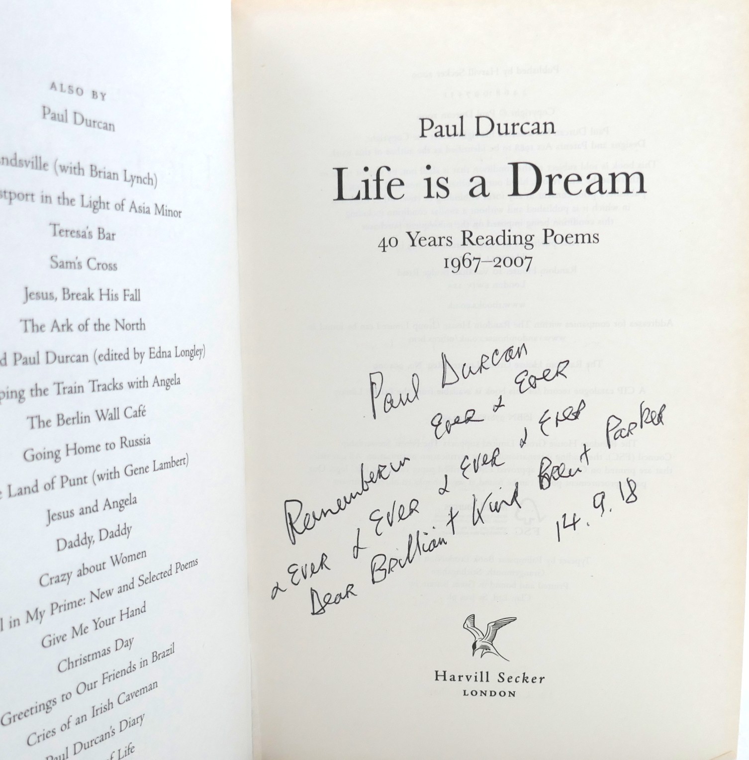 Life is a Dream: 40 Years Reading Poems (2009) - Image 2