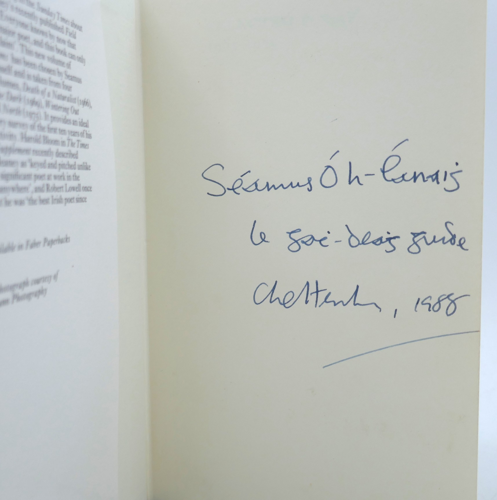 Selected Poems 1965-1975. Inscribed in Gaelic (1980) - Image 2
