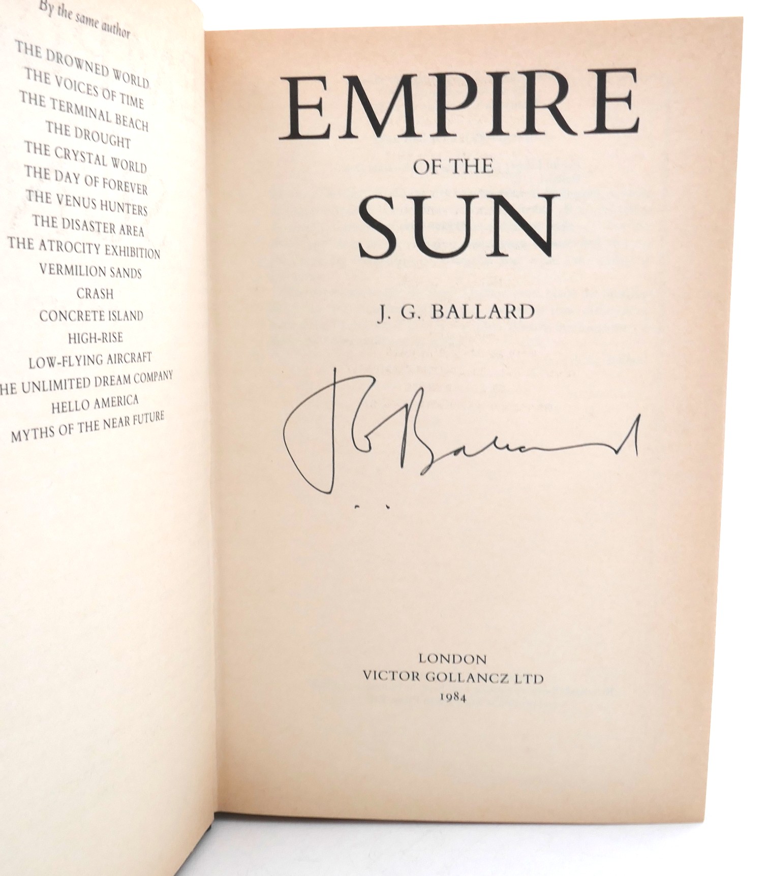 Empire of the Sun. Signed by the Author (1984) - Image 2