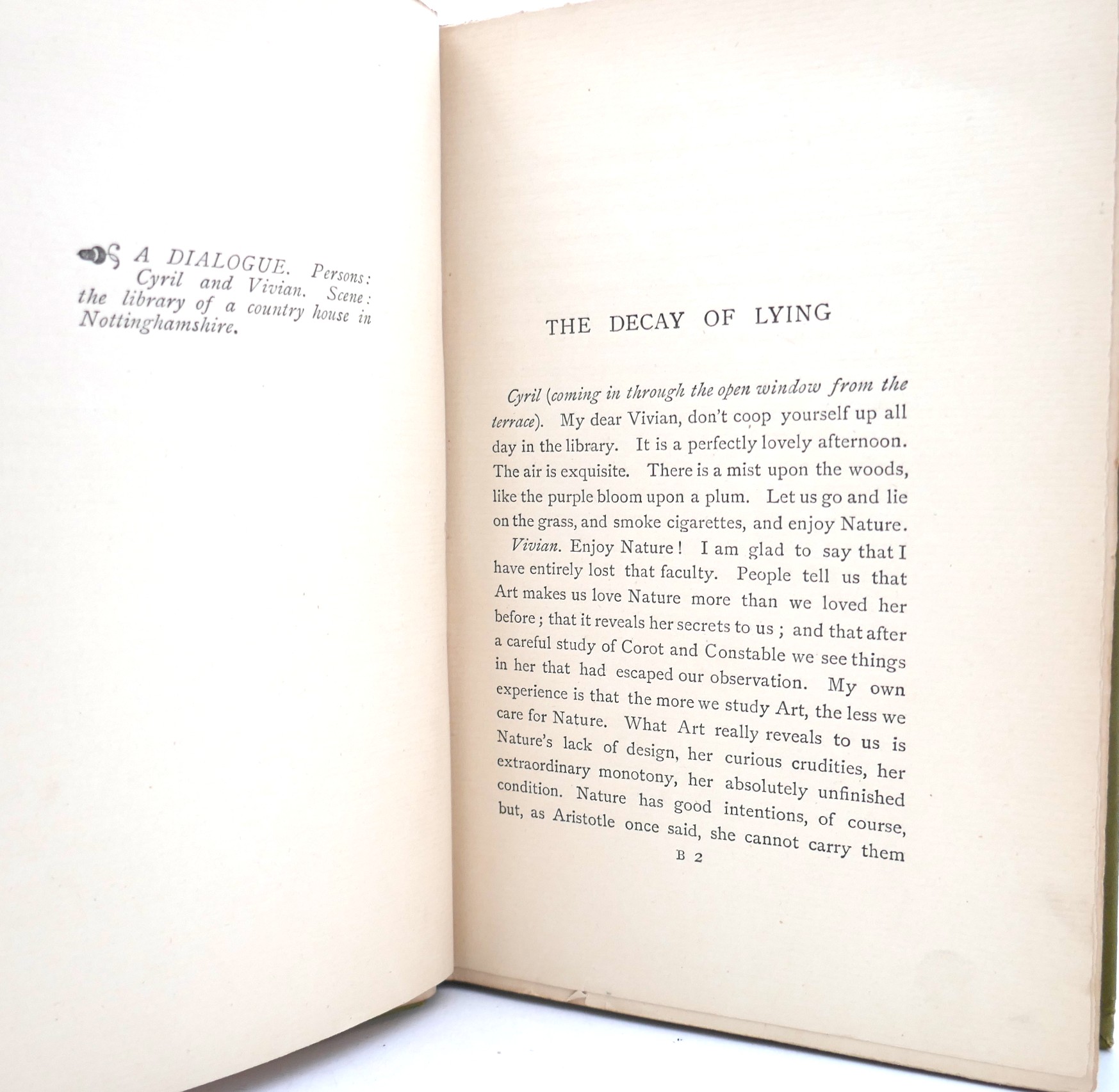 Intentions. The Decay of Lying. First Edition (1891) - Image 2