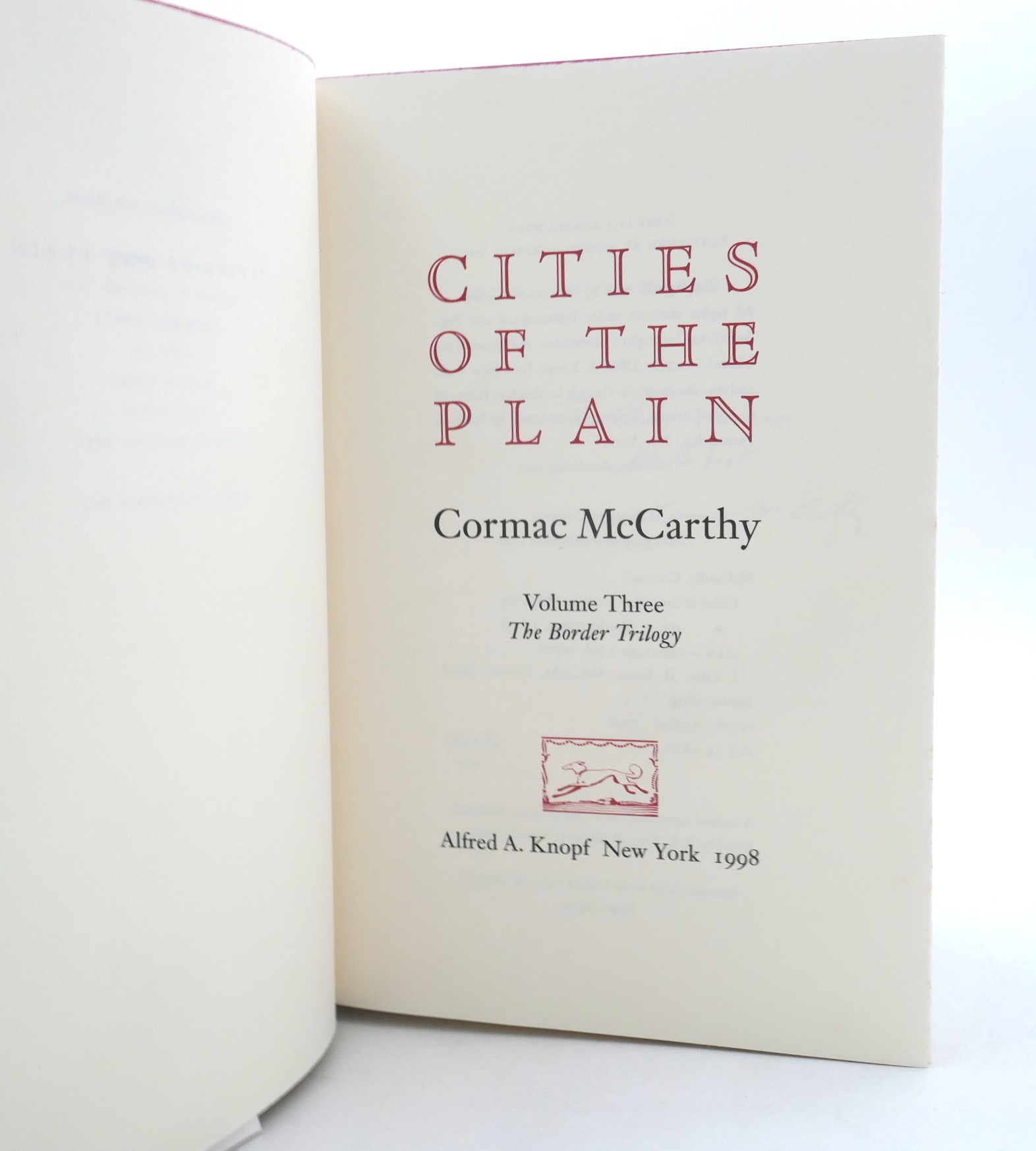 Cities of the Plain. Limited Edition (1998) - Image 4