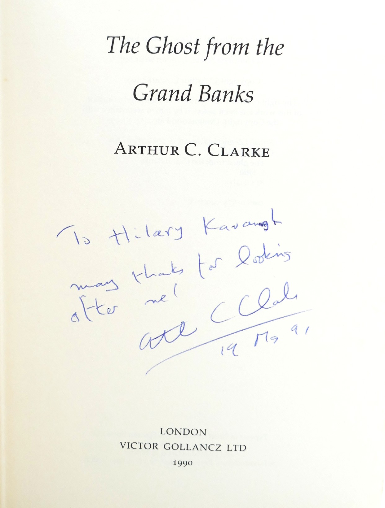 The Ghost from the Grand Banks. Inscribed Copy (1990) - Image 4