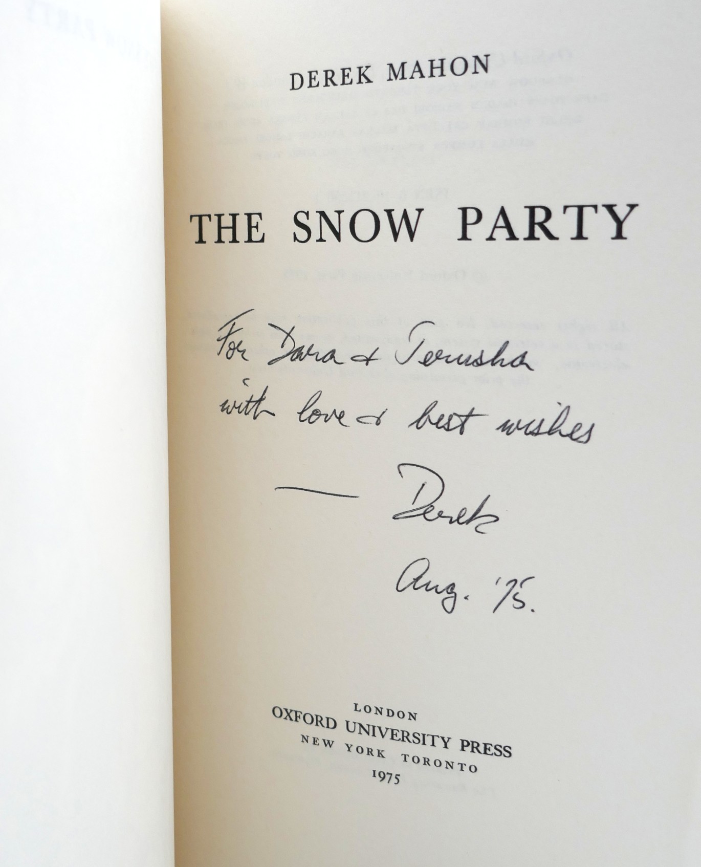 The Snow Party. Inscribed by the Author (1975) - Image 2