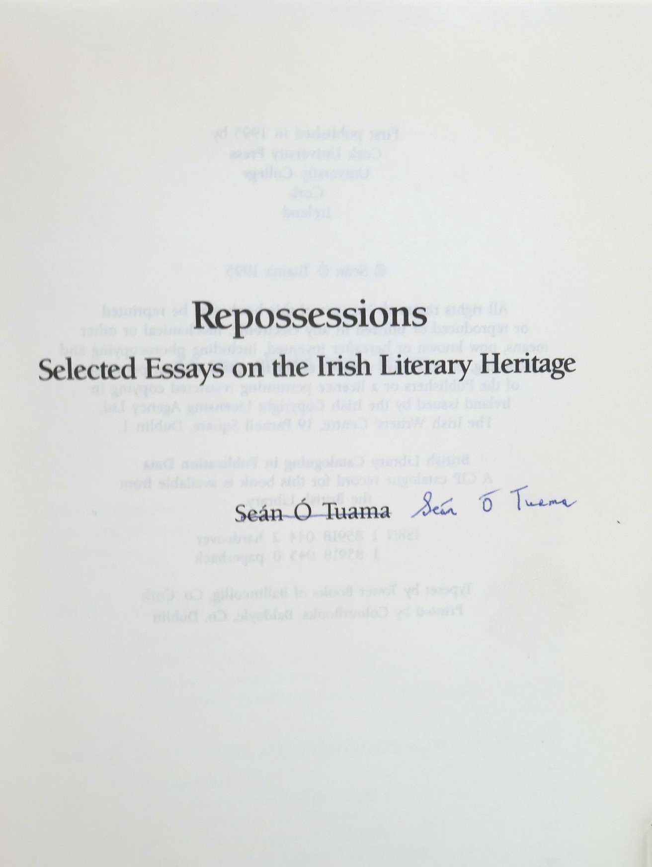 Repossessions: Selected Essays (1995) - Image 2