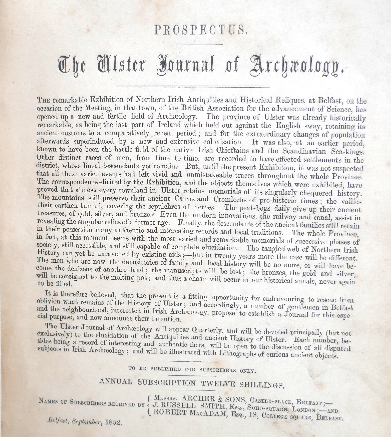 Ulster Journal of Archaeology. FIRST SERIES. Volumes 1-8 (1853-1860) - Image 3
