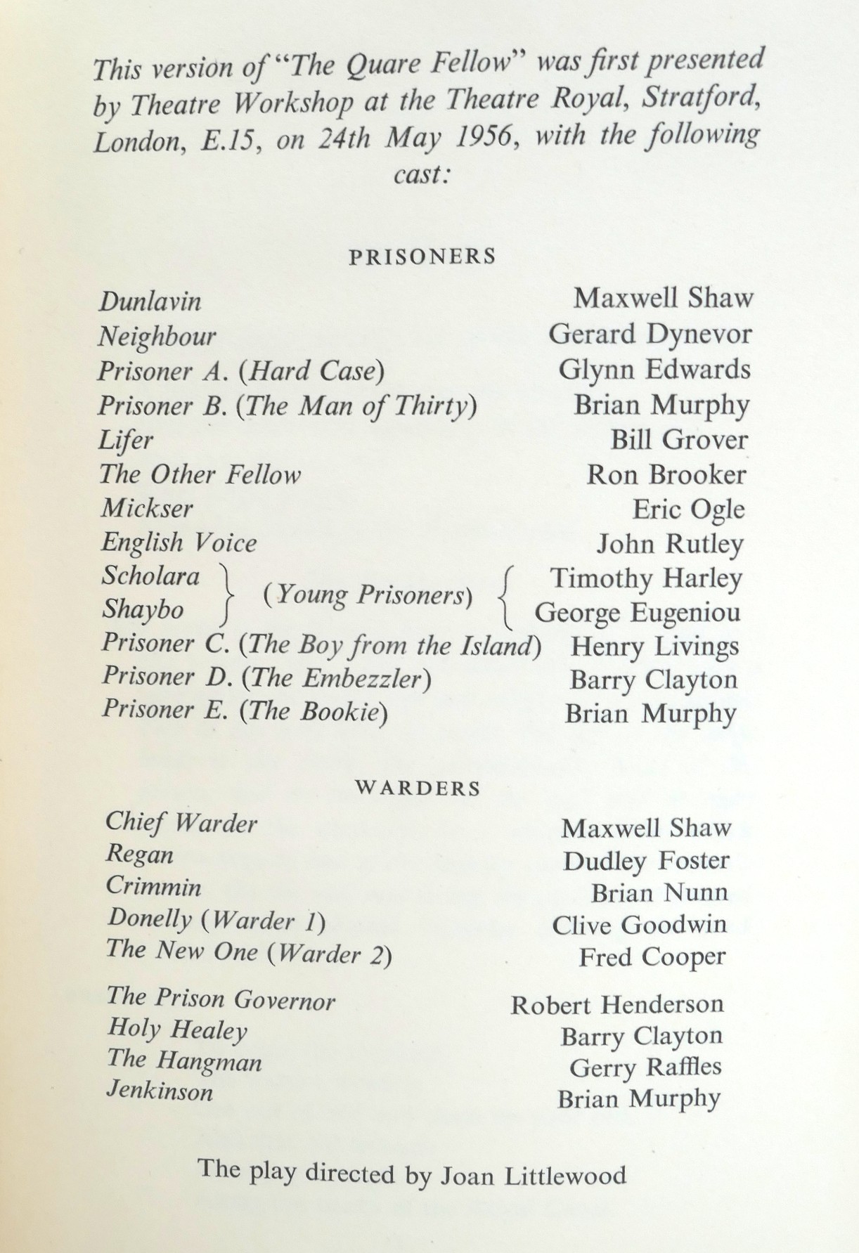 The Quare Fellow. A Comedy-Drama. Signed Copy (1956) - Image 5