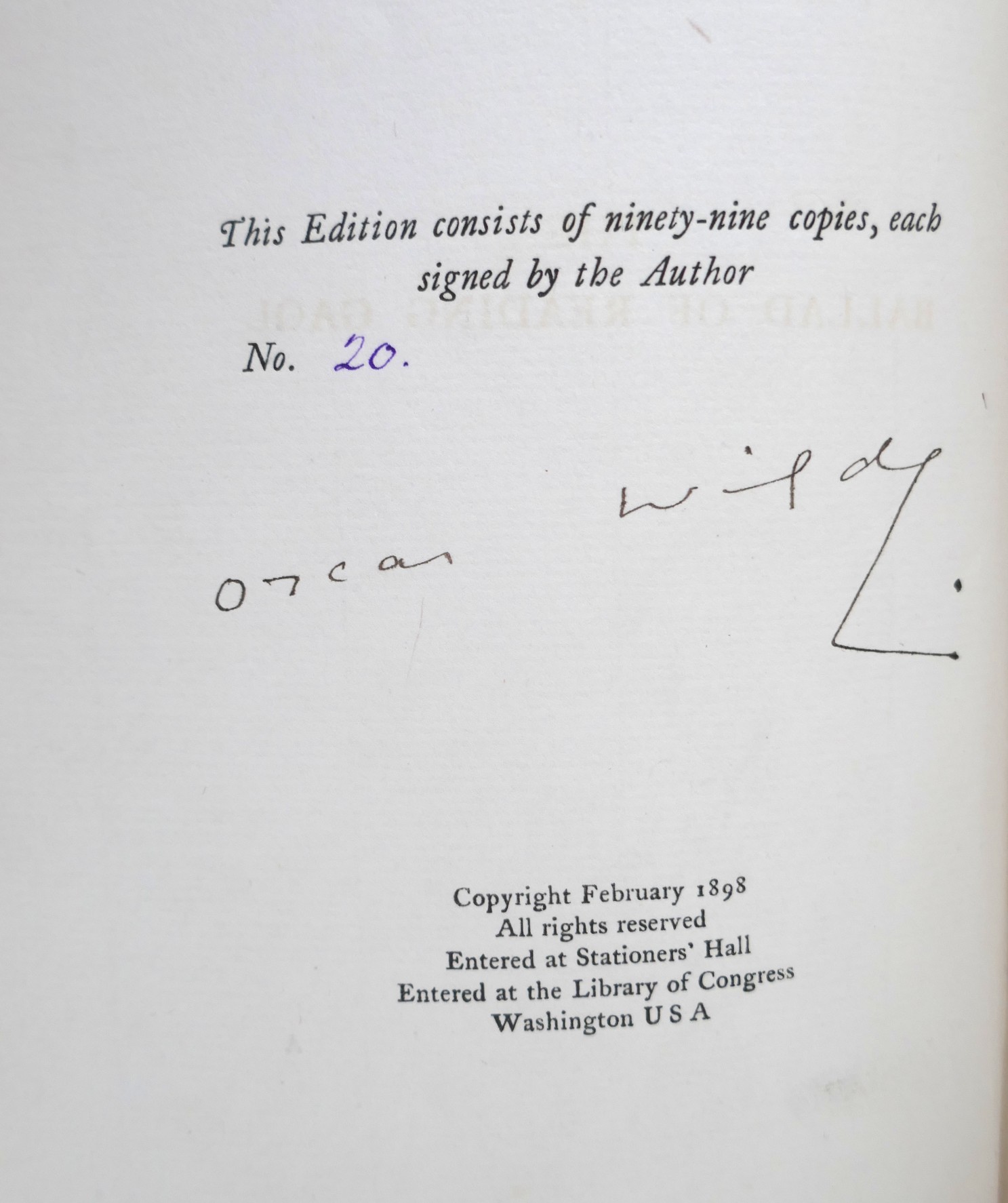 The Ballad of Reading Gaol. Limited Signed Edition (1898) - Image 3