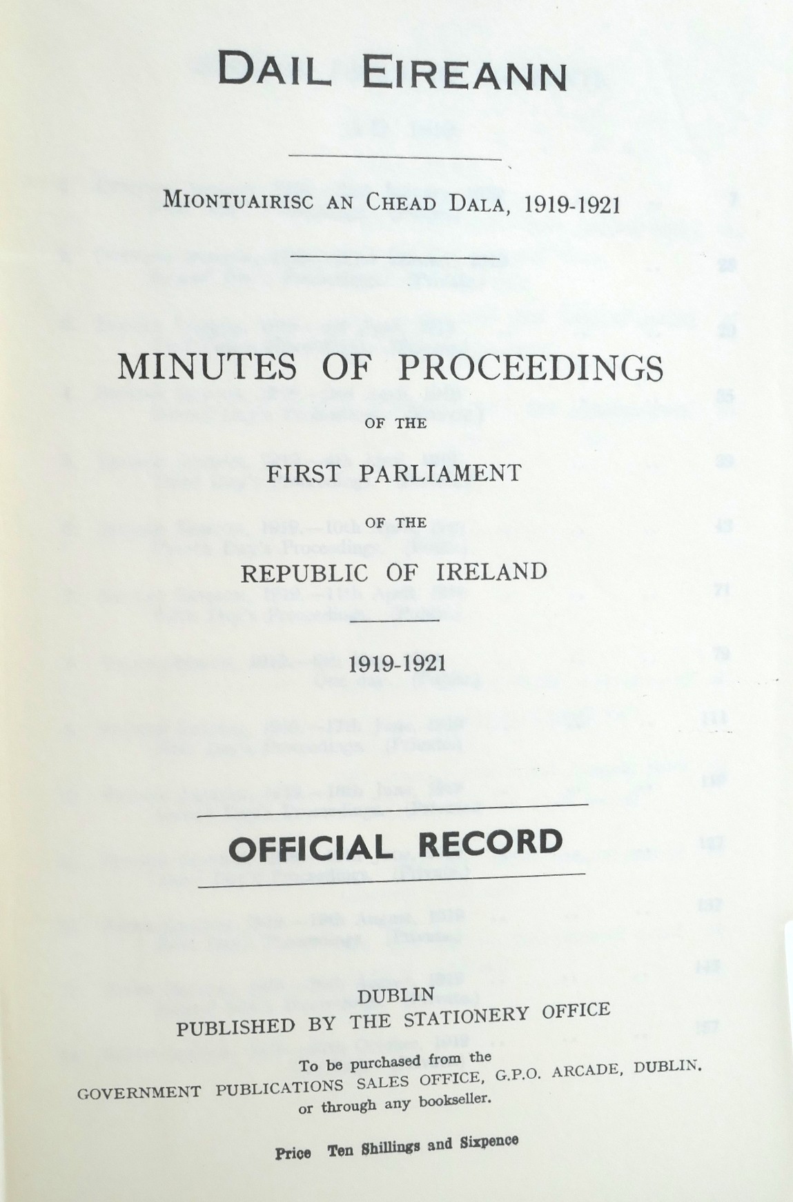 Dáil Eireann Official Reports (1919 - 1922) - Image 4