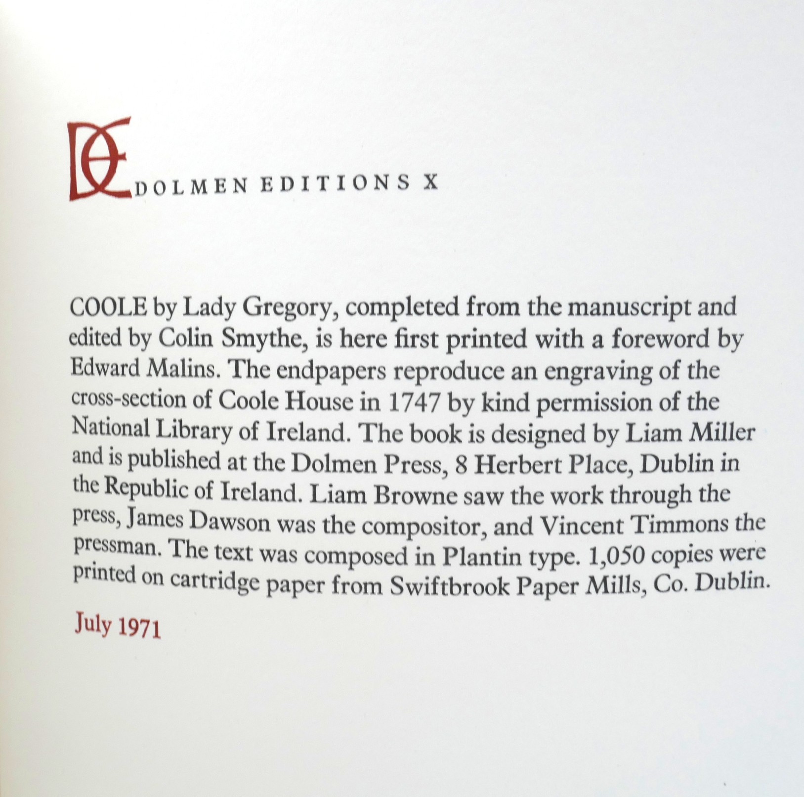 Coole. Edited by Colin Smythe (1971) - Image 4