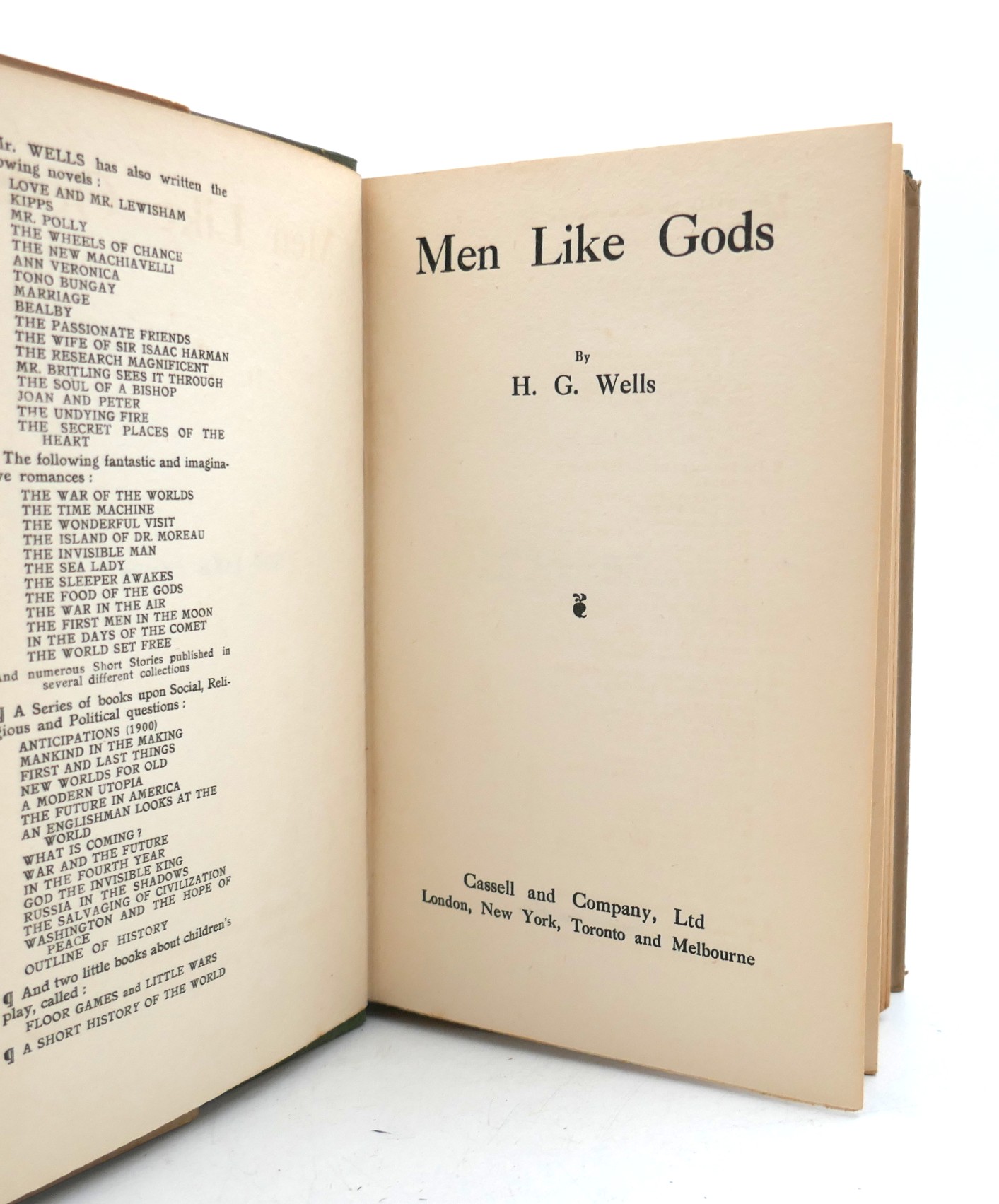 Men Like Gods. First Edition (1923) - Image 3