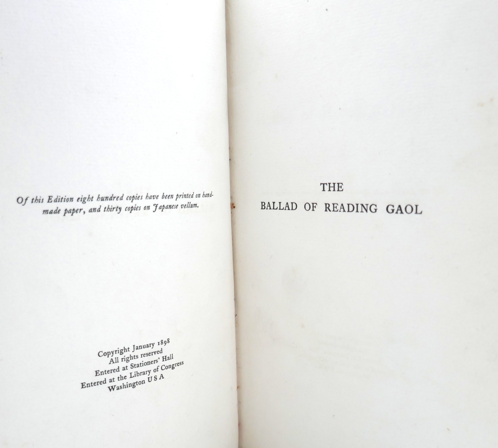 The Ballad of Reading Gaol. First & Second Editions (1898) - Image 4