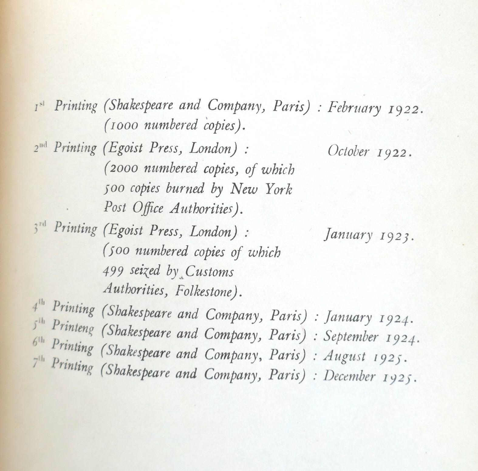 Ulysses. Shakespeare & Co., 1925 - Image 5