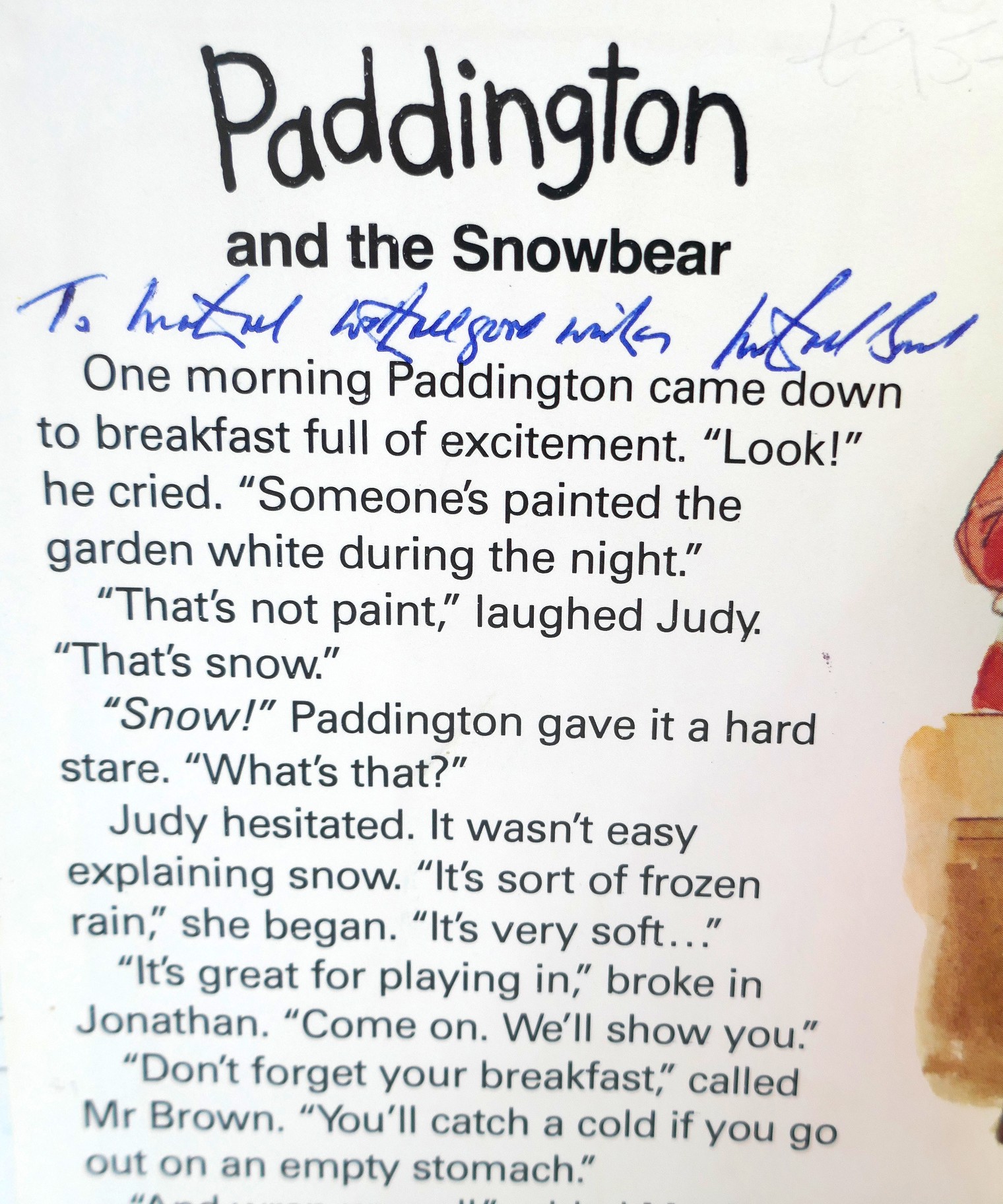 Paddington and the Snowbear. Inscribed by the Author (1981) - Image 2