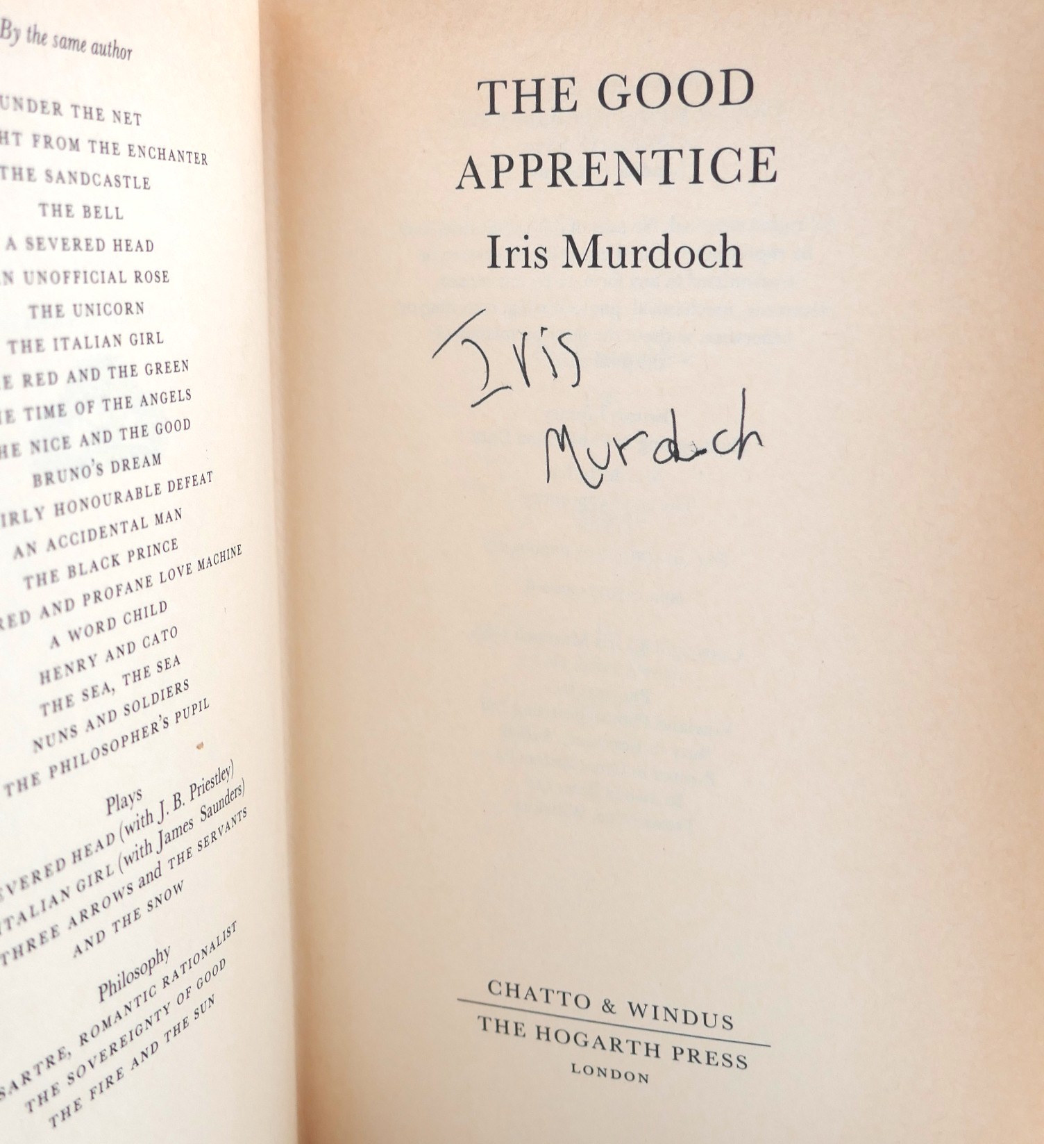 The Good Apprentice. Author Signed (1985) - Image 2