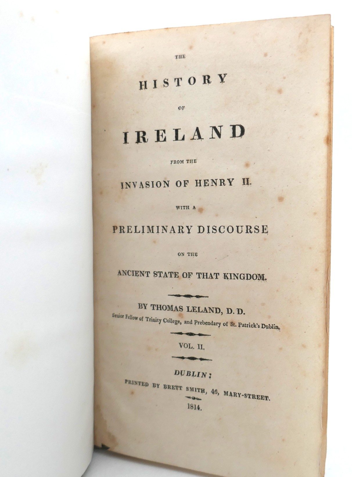 The History of Ireland from the Invasion of Henry II. Three Volumes (1814) - Image 3