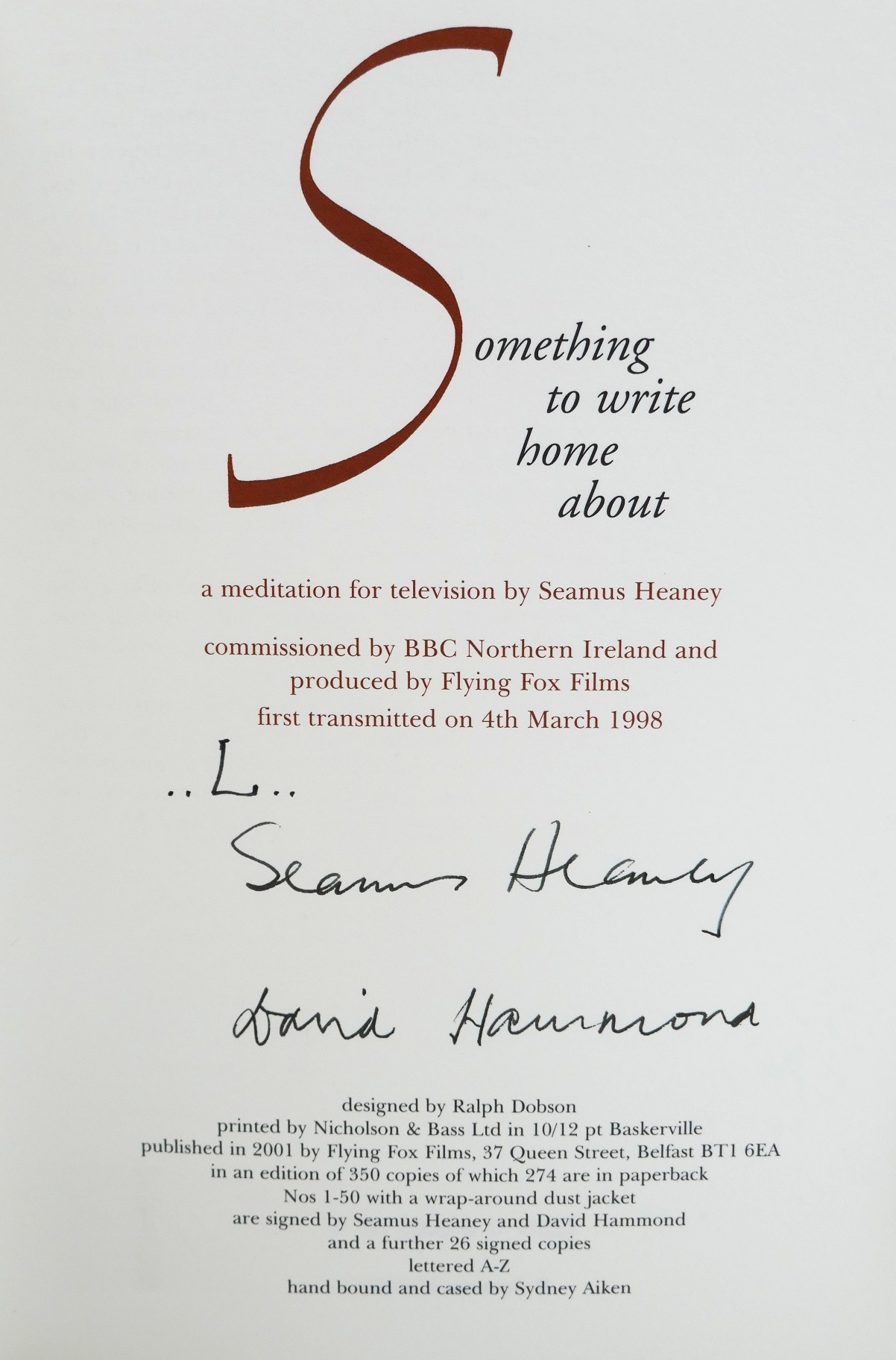 Something to Write Home About. One of 26 Copies (2001) - Image 5