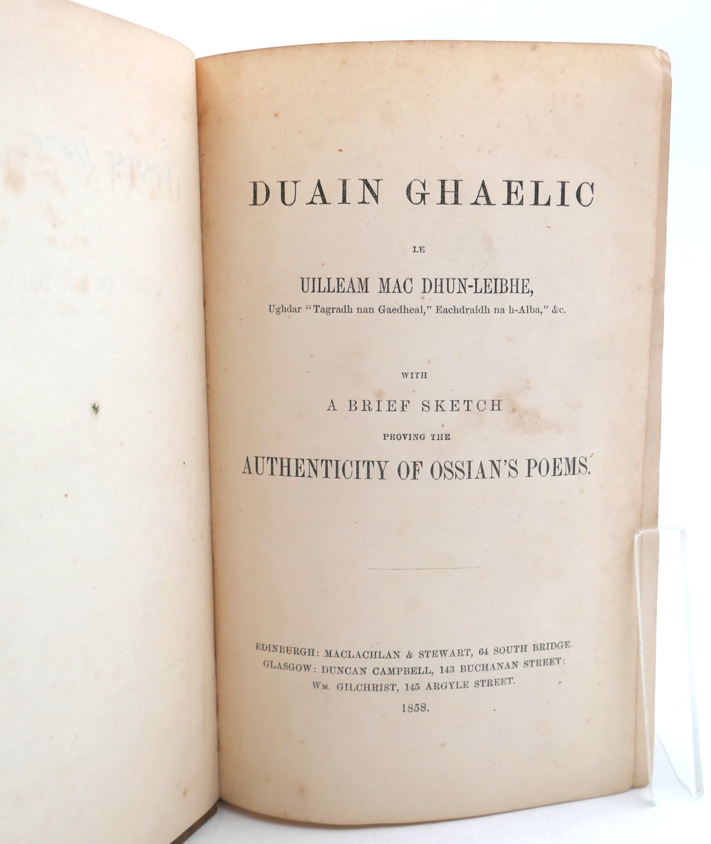 Duain Ghaelic. Ossian's Poems. Douglas Hyde's Copy (1858) - Image 4