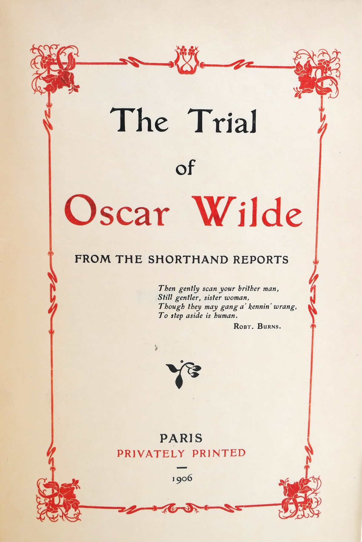 The Trial of Oscar Wilde. One of 50 Copies on Japan Vellum (1906) - Image 2