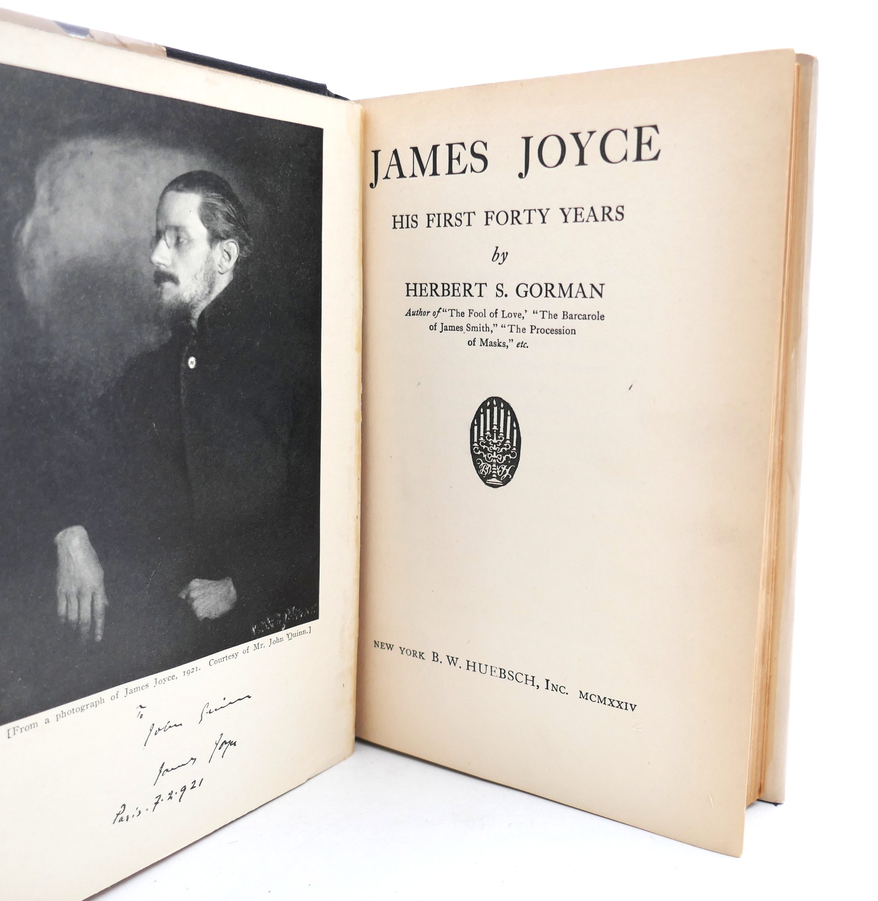 James Joyce His First Forty Years. Inscribed Copy (1924) - Image 5