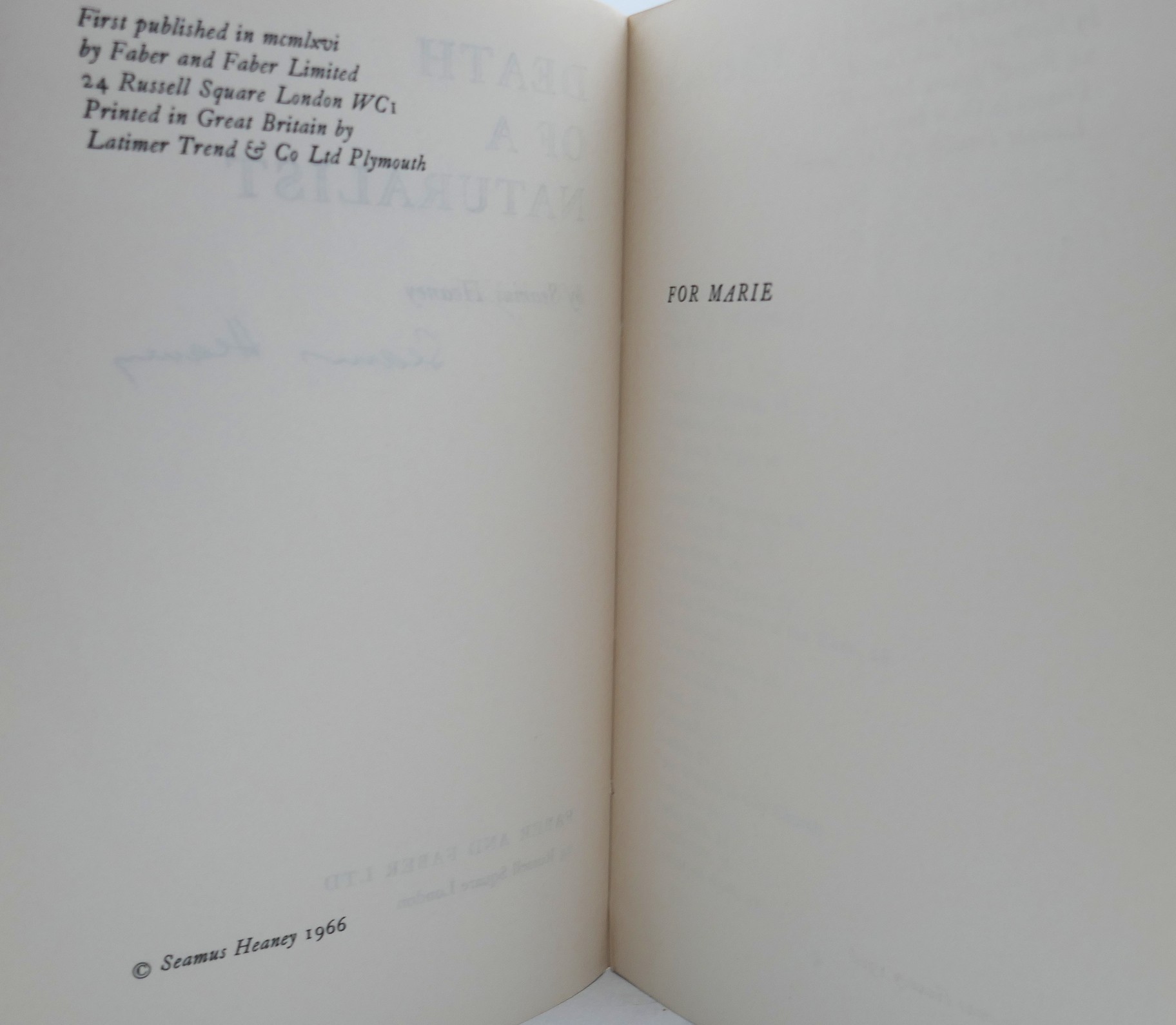 Uncorrected Proofs of Seamus Heaney's First Major Collections (1966-1972) - Image 3