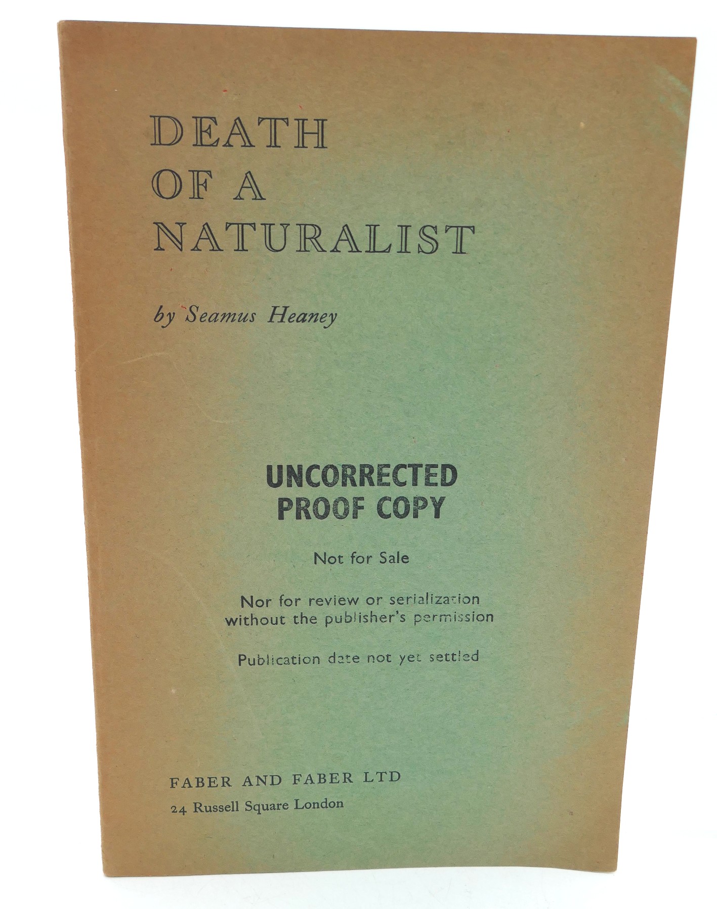 Uncorrected Proofs of Seamus Heaney's First Major Collections (1966-1972) - Image 4