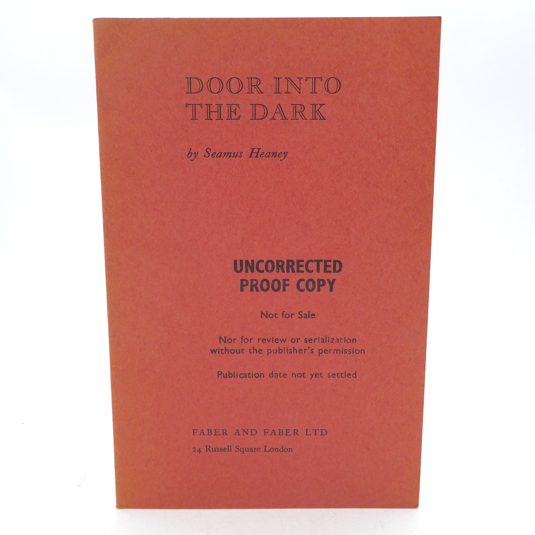 Uncorrected Proofs of Seamus Heaney's First Major Collections (1966-1972) - Image 5