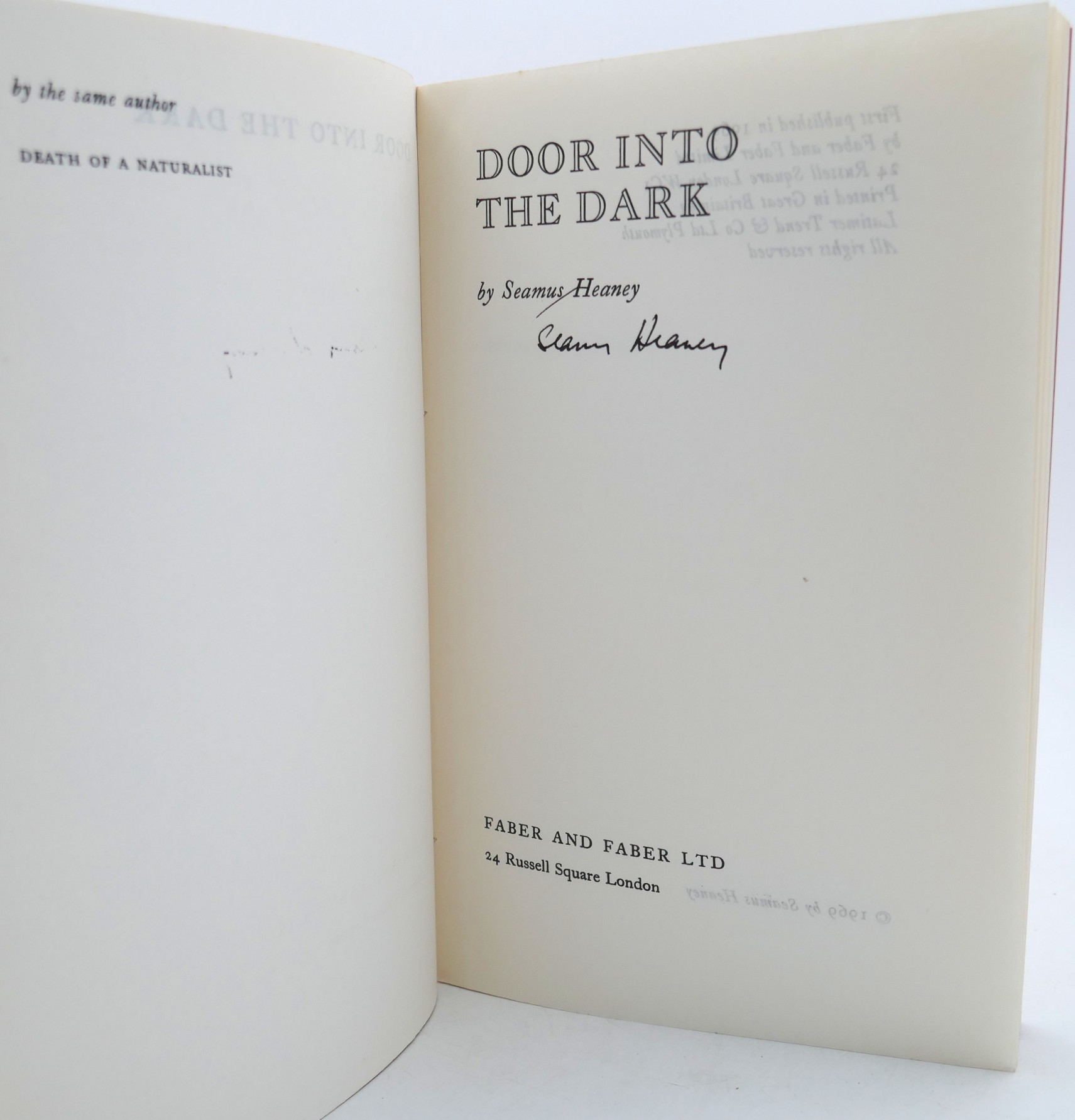 Uncorrected Proofs of Seamus Heaney's First Major Collections (1966-1972) - Image 6