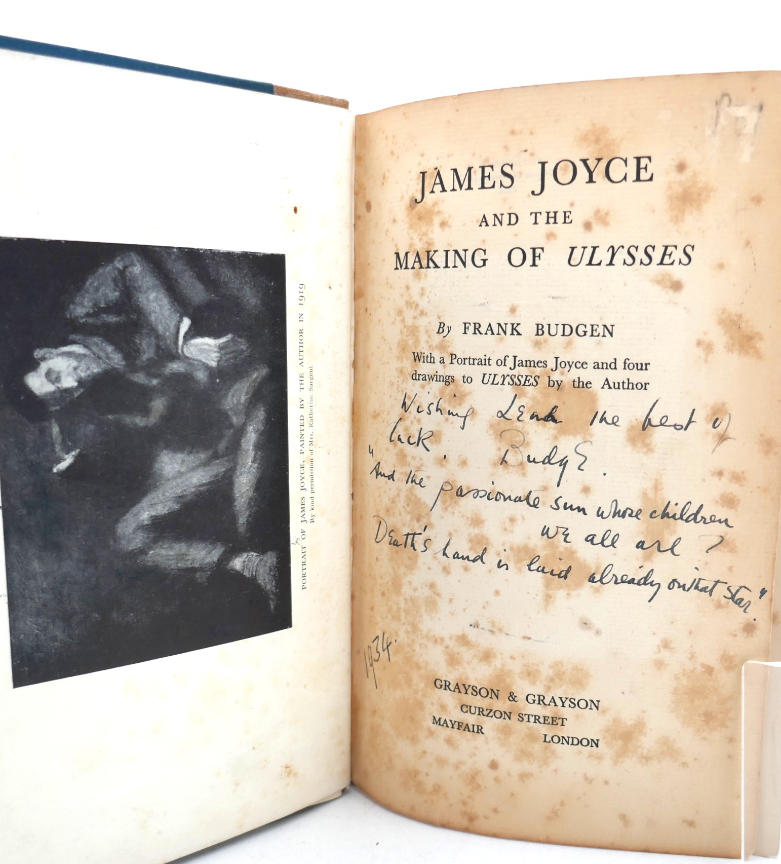 James Joyce and the Making of Ulysses. Inscribed Copy (1934) - Image 2